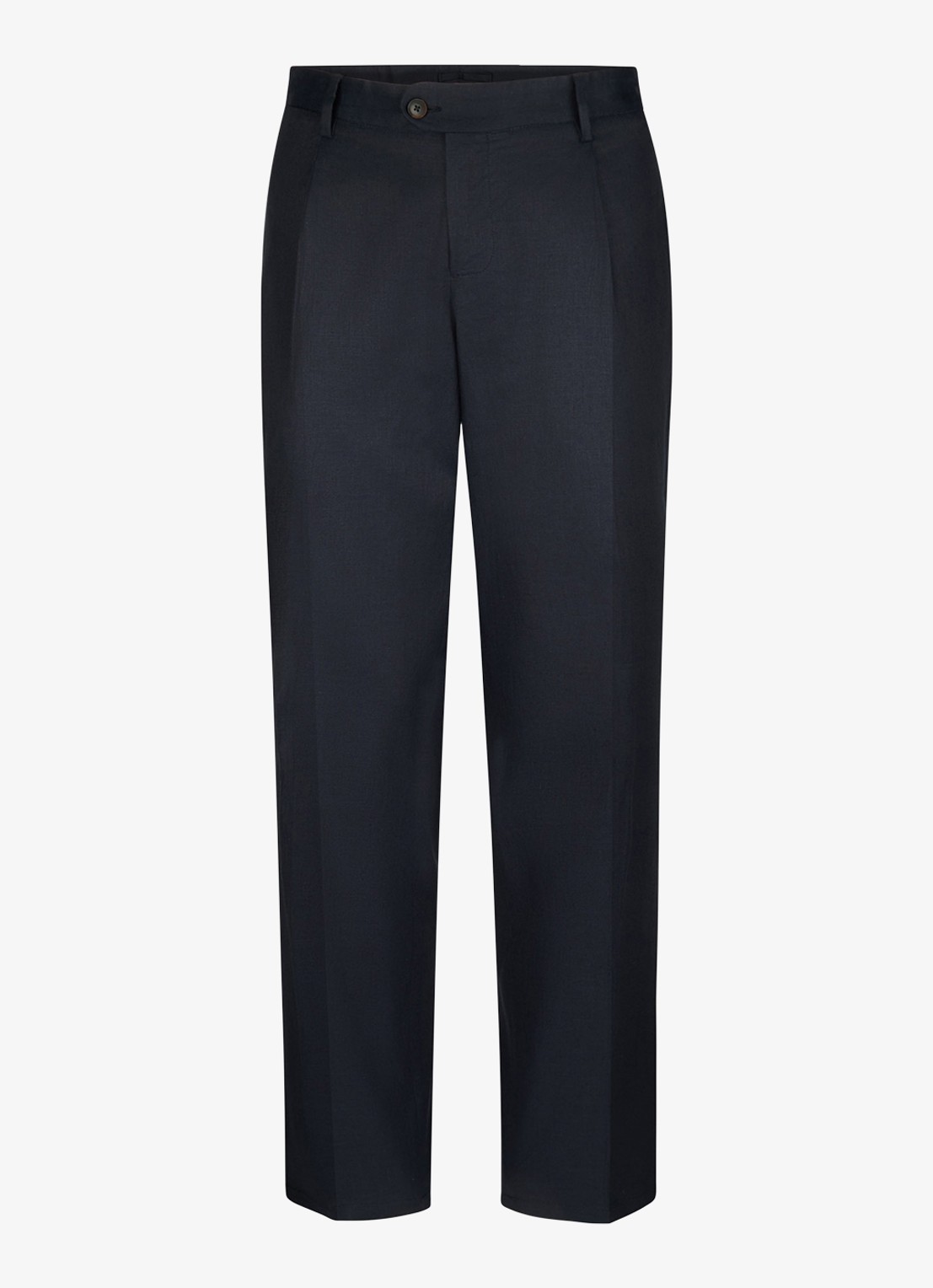 Profuomo Loose fit chino in linnenblend - voorkant 2 donkerblauw