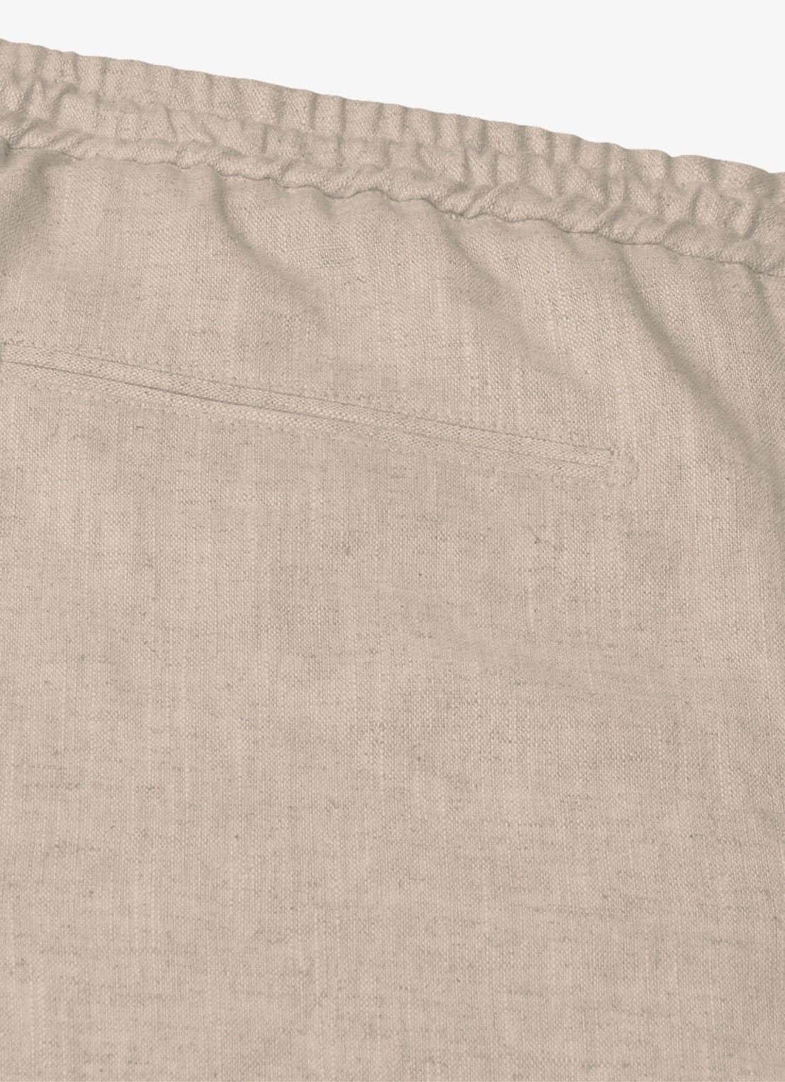 Profuomo Loose fit korte broek in linnenblend - detail 6 beige