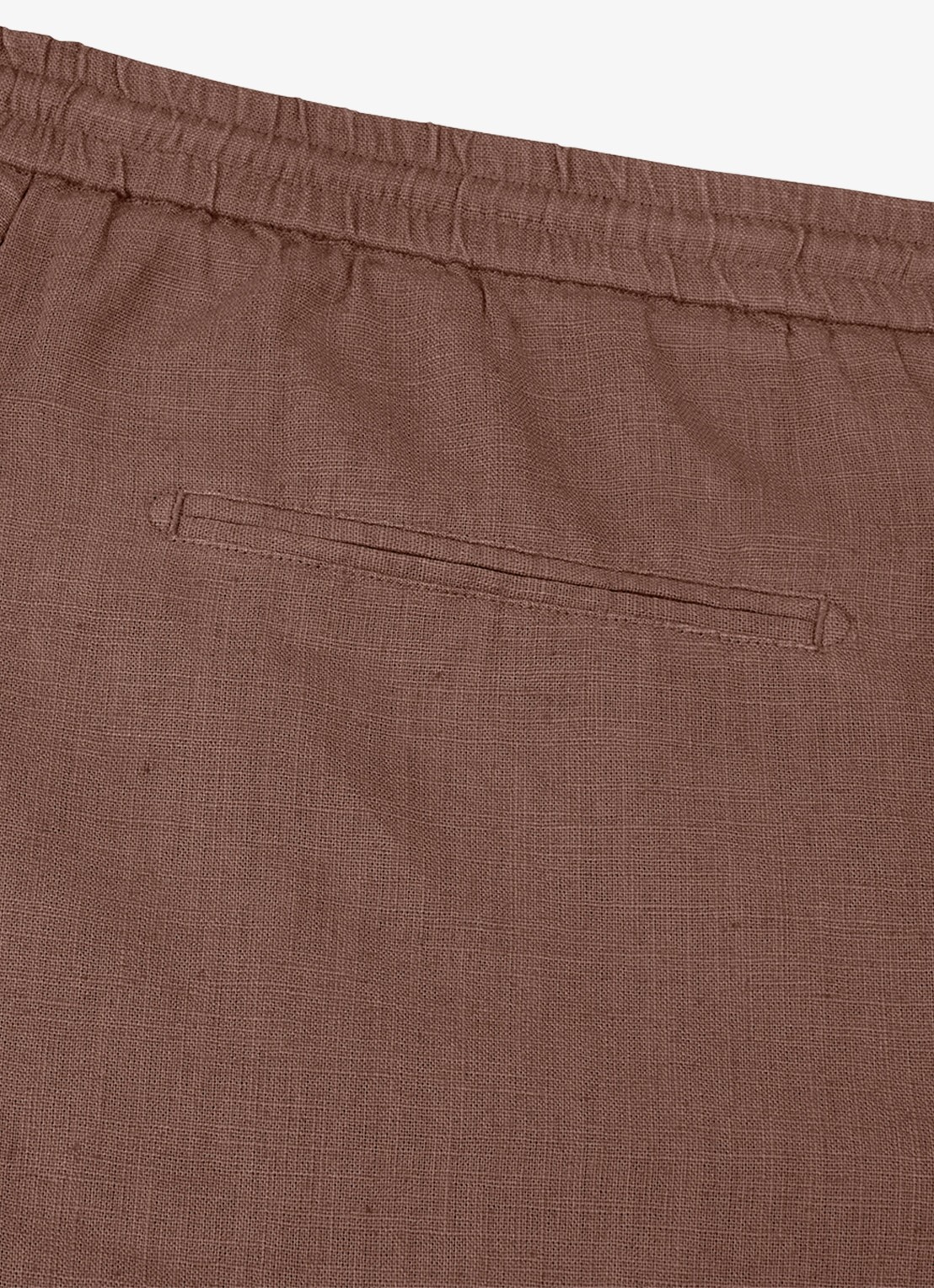 Profuomo Loose fit korte broek in linnenblend - detail 6 clay