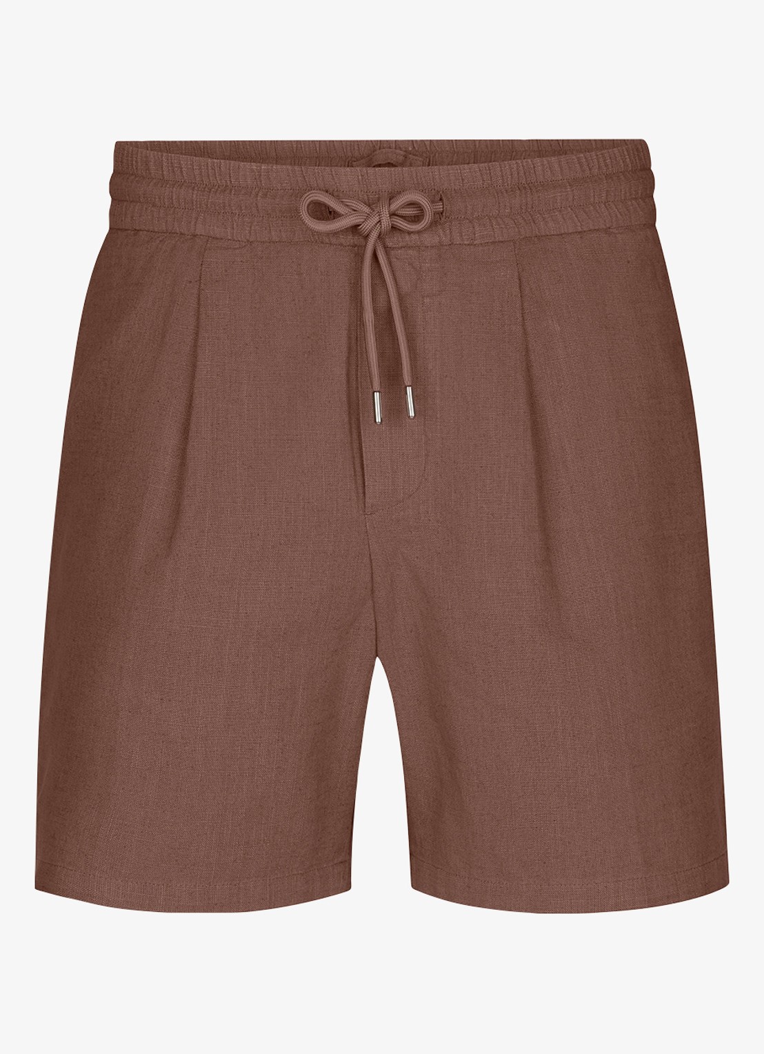 Profuomo Loose fit korte broek in linnenblend - voorkant 2 clay