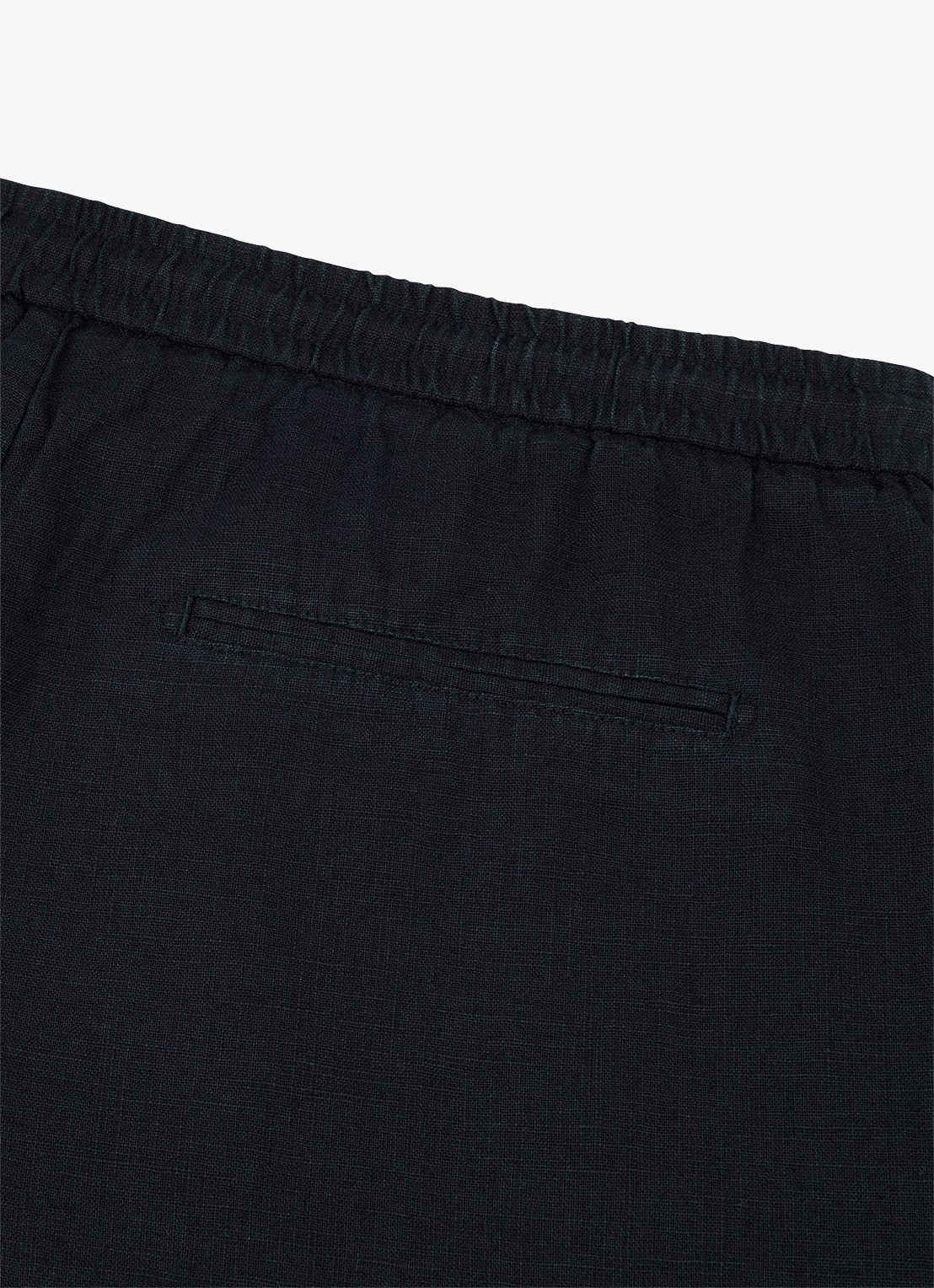 Profuomo Loose fit korte broek in linnenblend - detail 3 blauw