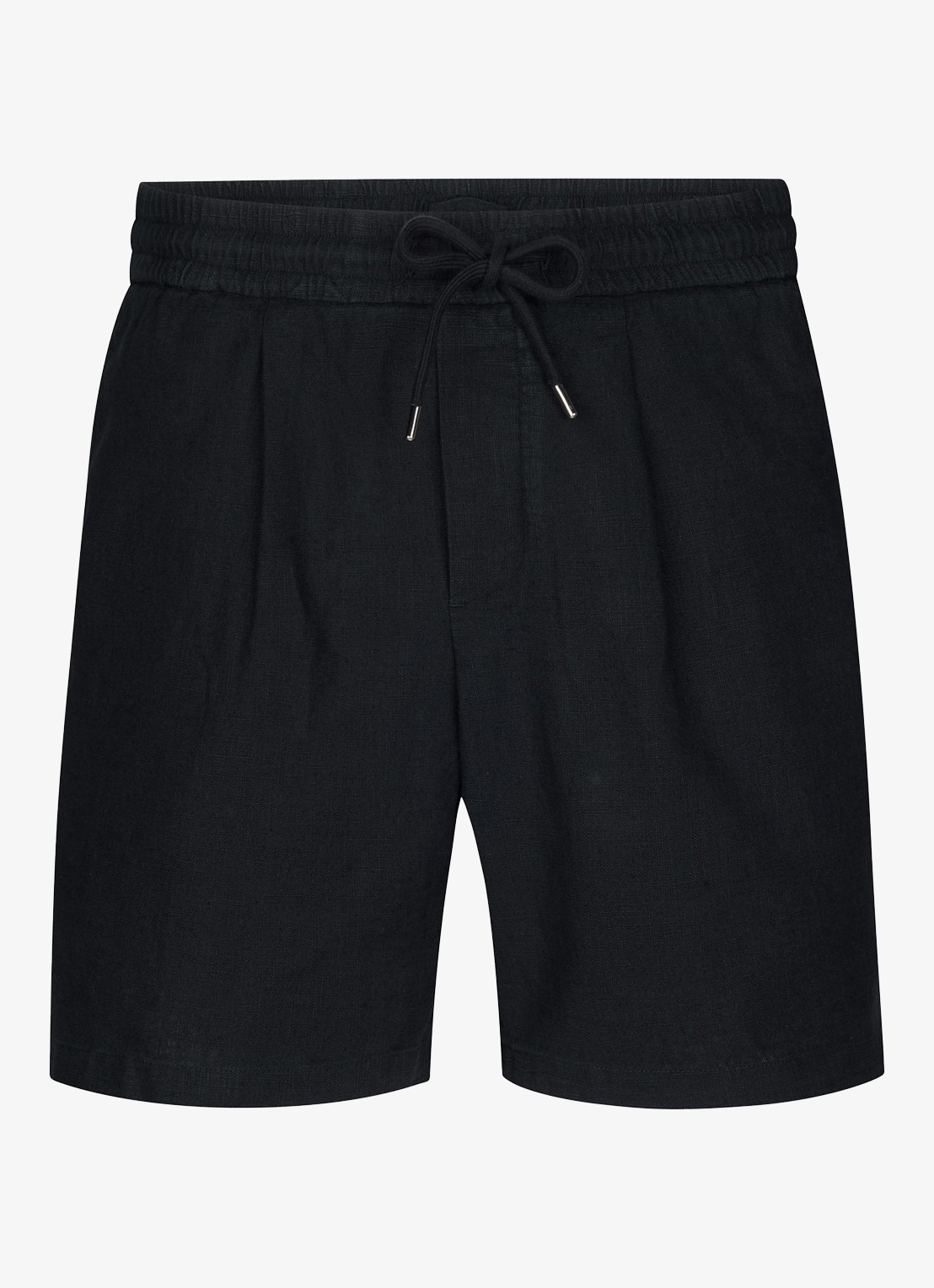 Profuomo Loose fit korte broek in linnenblend - voorkant 5 blauw