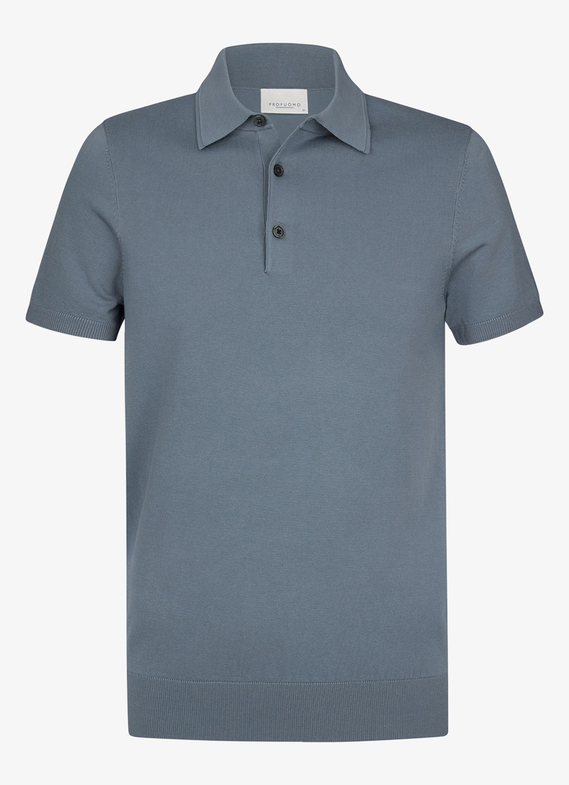 Profuomo Luxury basic polo in lyocell blend - voorkant 2 blauwgrijs
