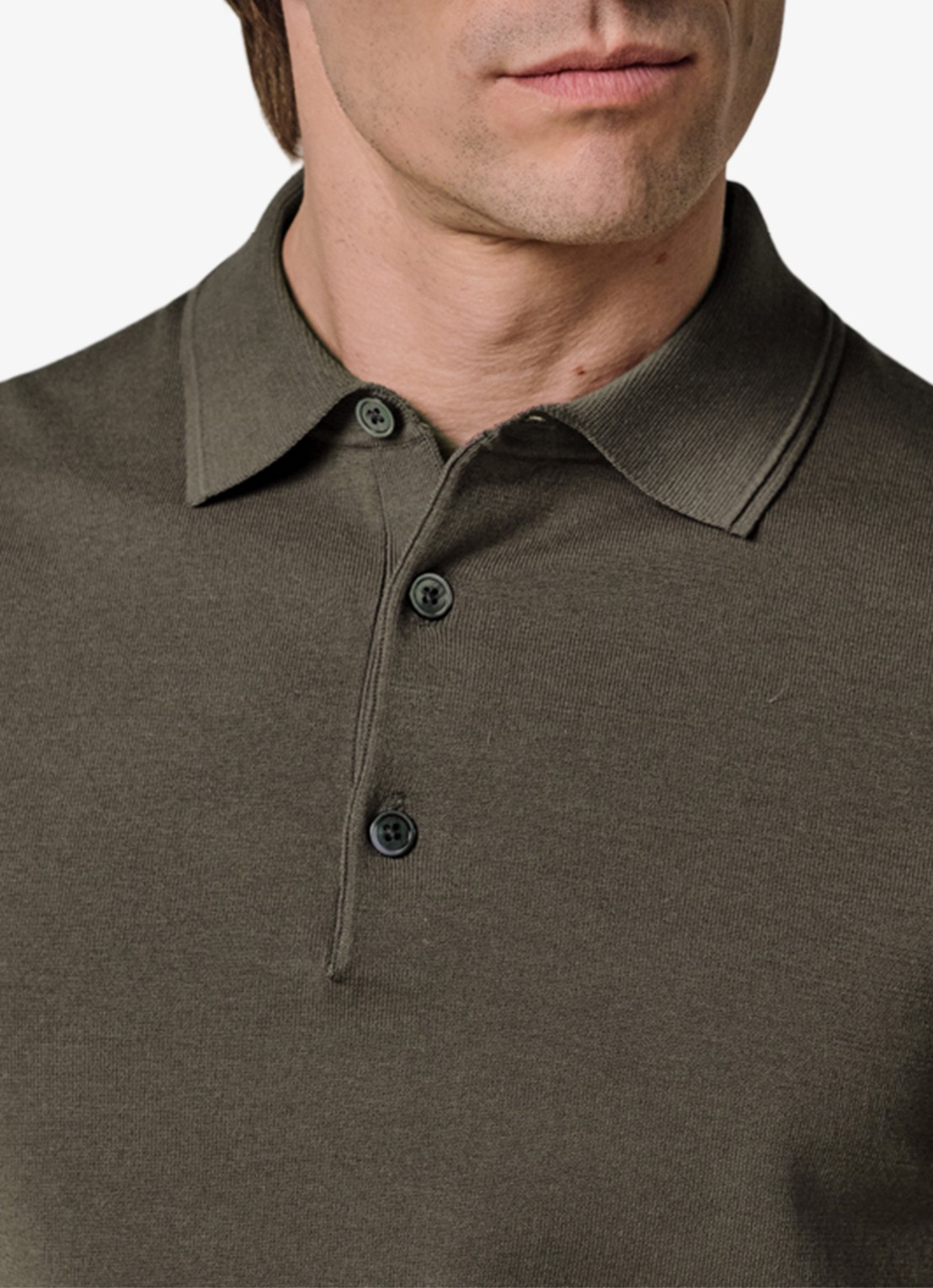 Profuomo Luxury basic polo in lyocell blend - detail 5 bruin