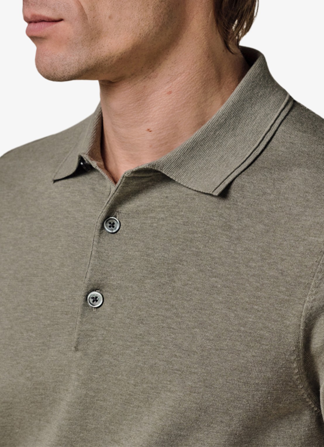 Profuomo Luxury basic polo in lyocell blend - detail 3 groen