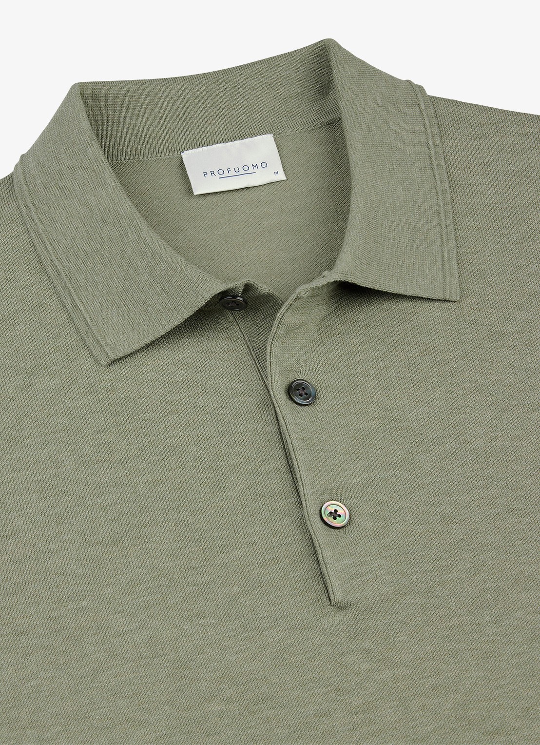 Profuomo Luxury basic polo in lyocell blend - detail 4 groen