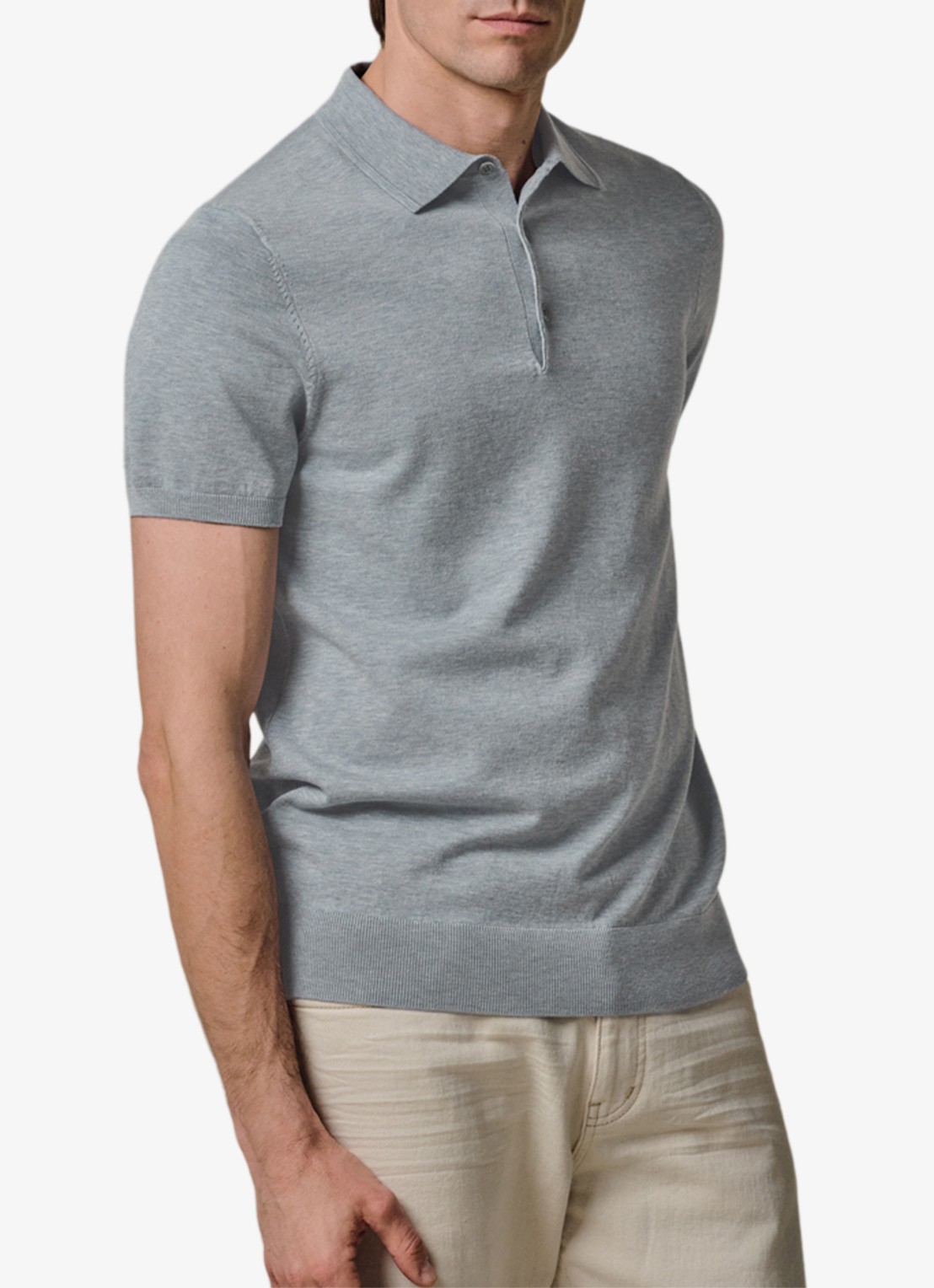 Profuomo Luxury basic polo in lyocell blend - detail 4 blauw