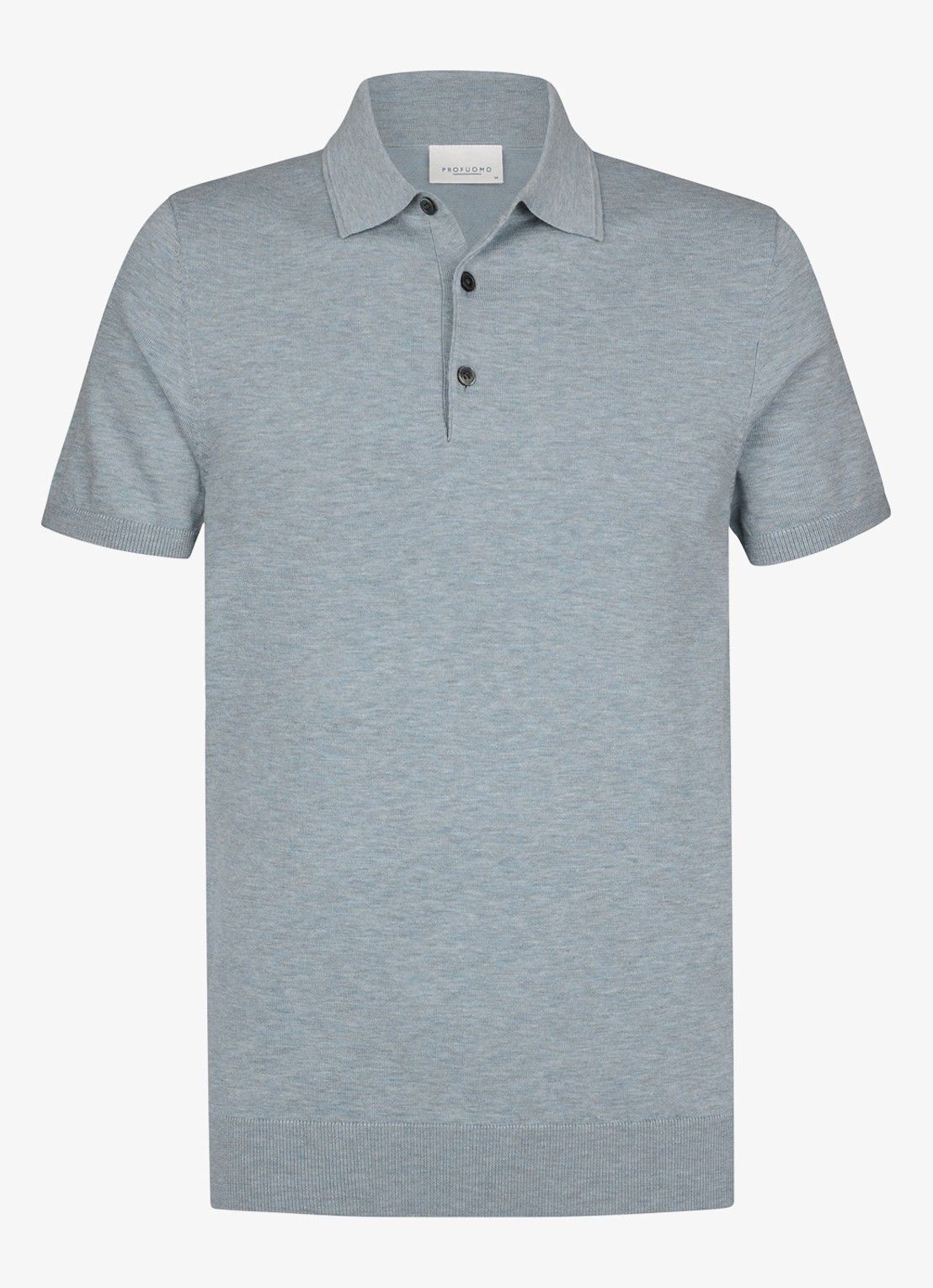 Profuomo Luxury basic polo in lyocell blend - voorkant 2 blauw