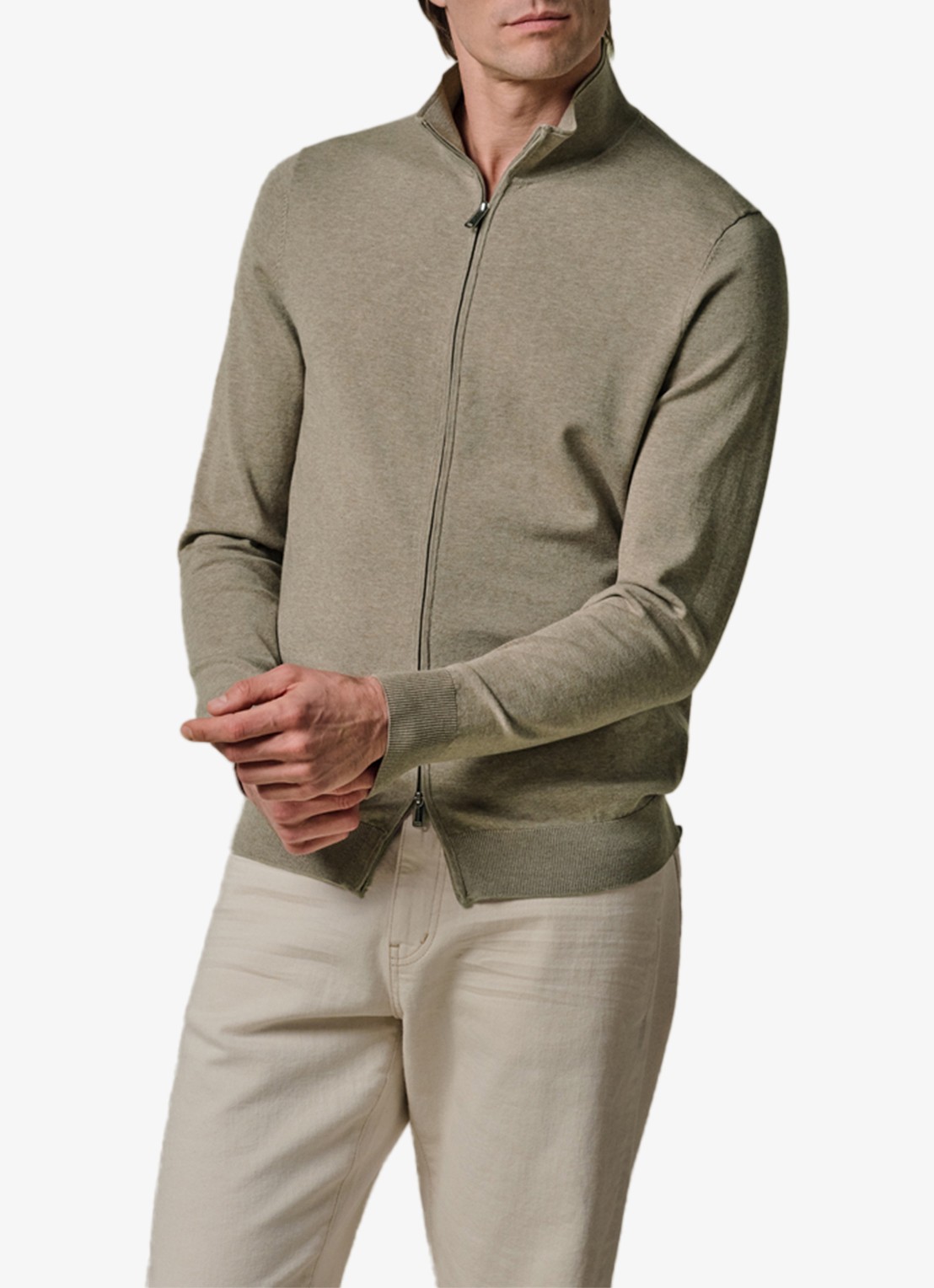 Profuomo Luxury fijngebreid vest  - detail 4 beige