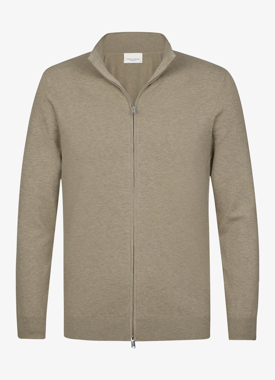 Profuomo Luxury fijngebreid vest  - voorkant 2 beige