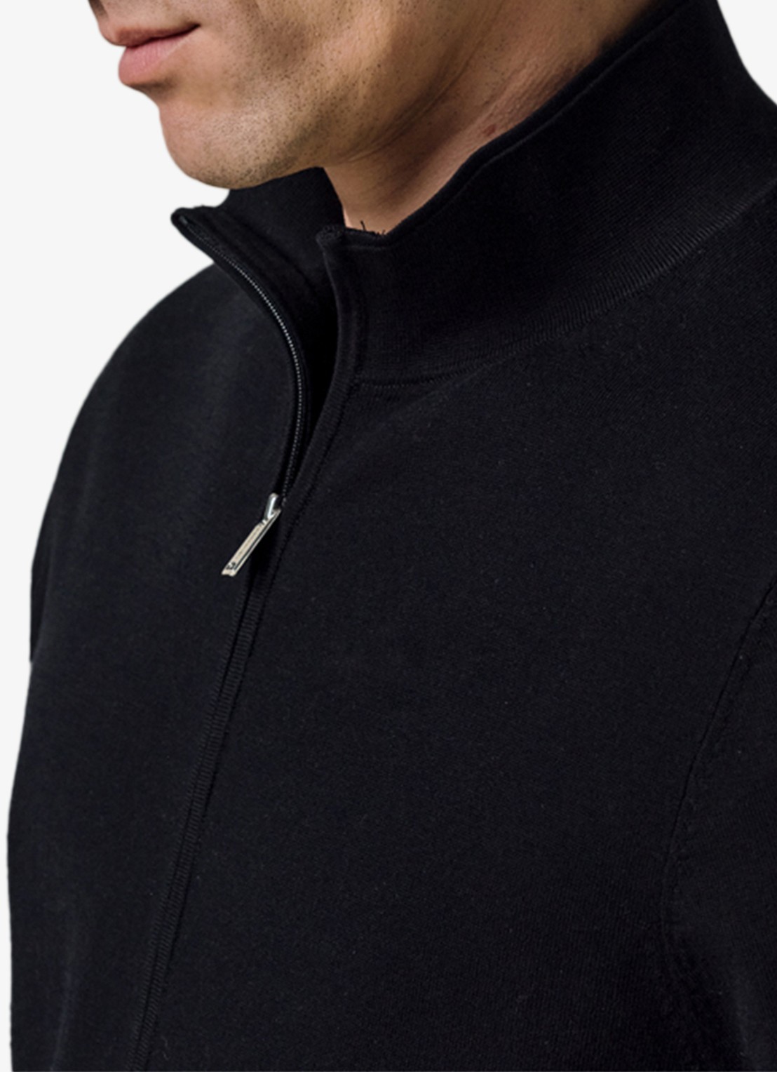 Profuomo Luxury fijngebreid vest  - detail 4 donkerblauw