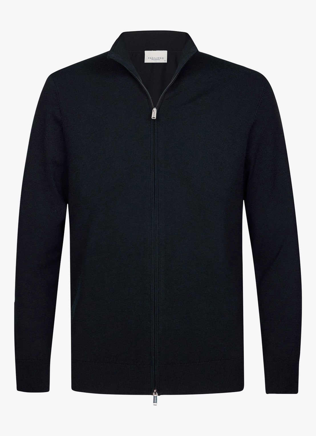 Profuomo Luxury fijngebreid vest  - voorkant 5 donkerblauw