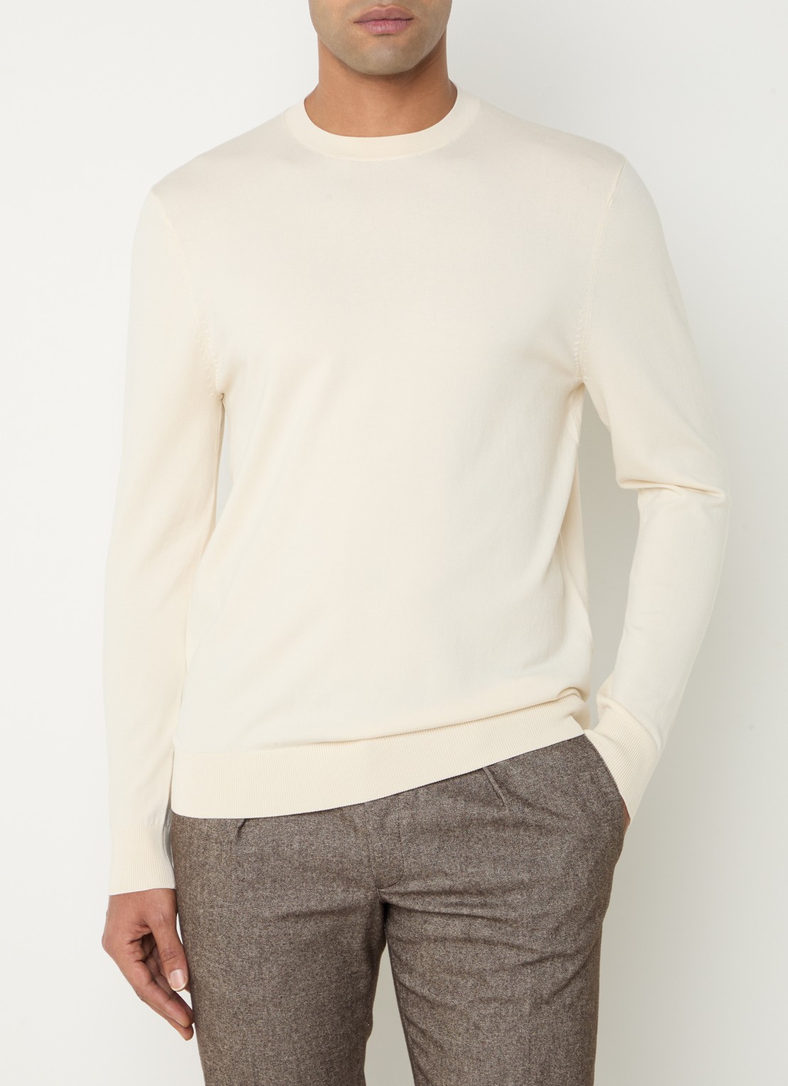 Profuomo Luxury fijngebreide pullover  - detail 4 gebroken wit