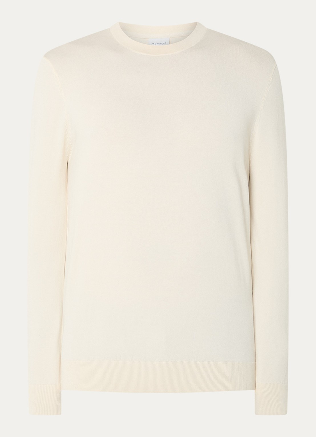 Profuomo Luxury fijngebreide pullover  - voorkant 2 gebroken wit