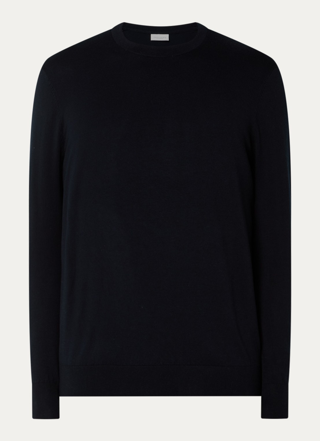 Profuomo Luxury fijngebreide pullover  - voorkant 3 donkerblauw