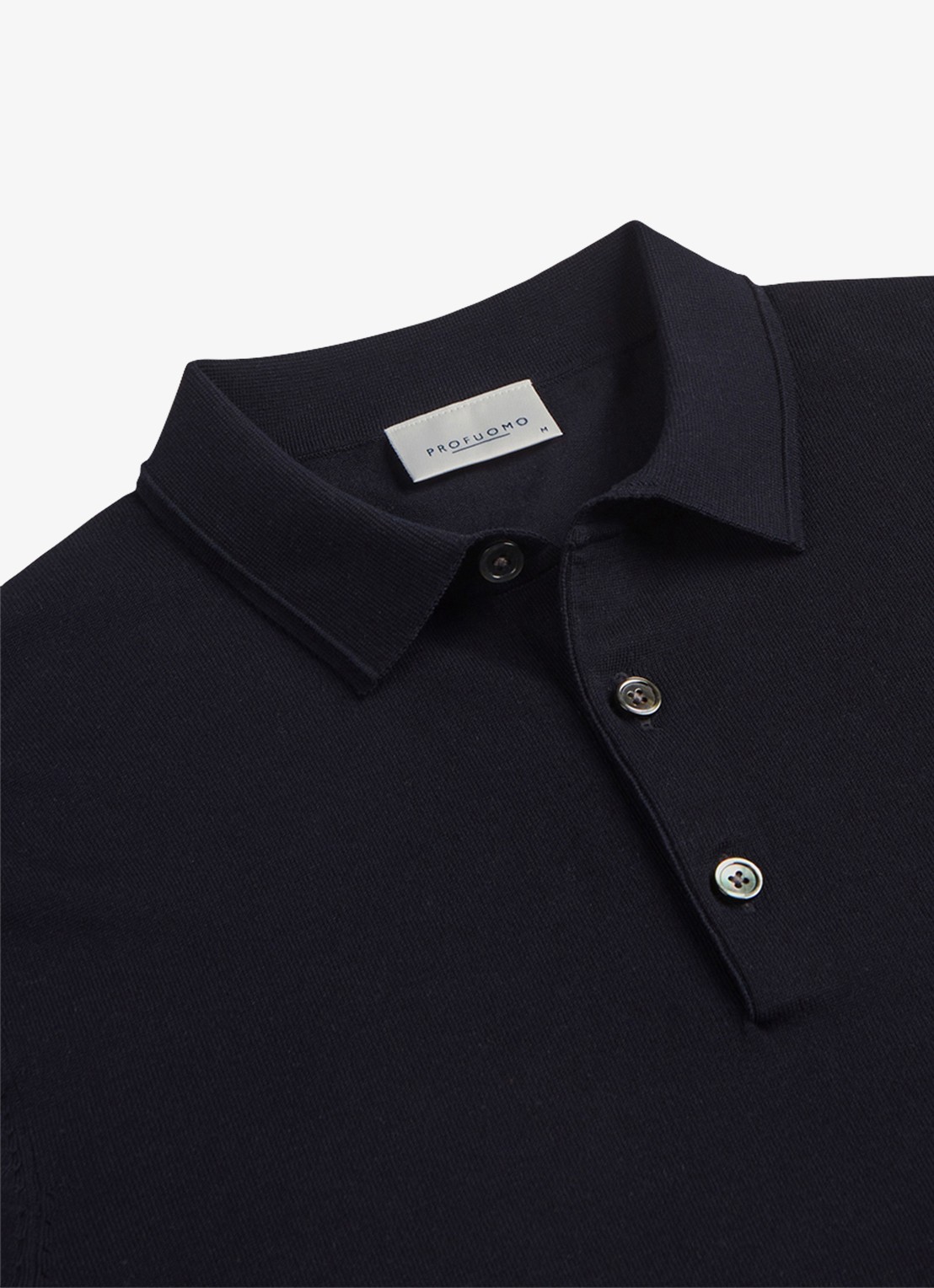 Profuomo Luxury regular fit polo met gemêleerd dessin - detail 3 donkerblauw