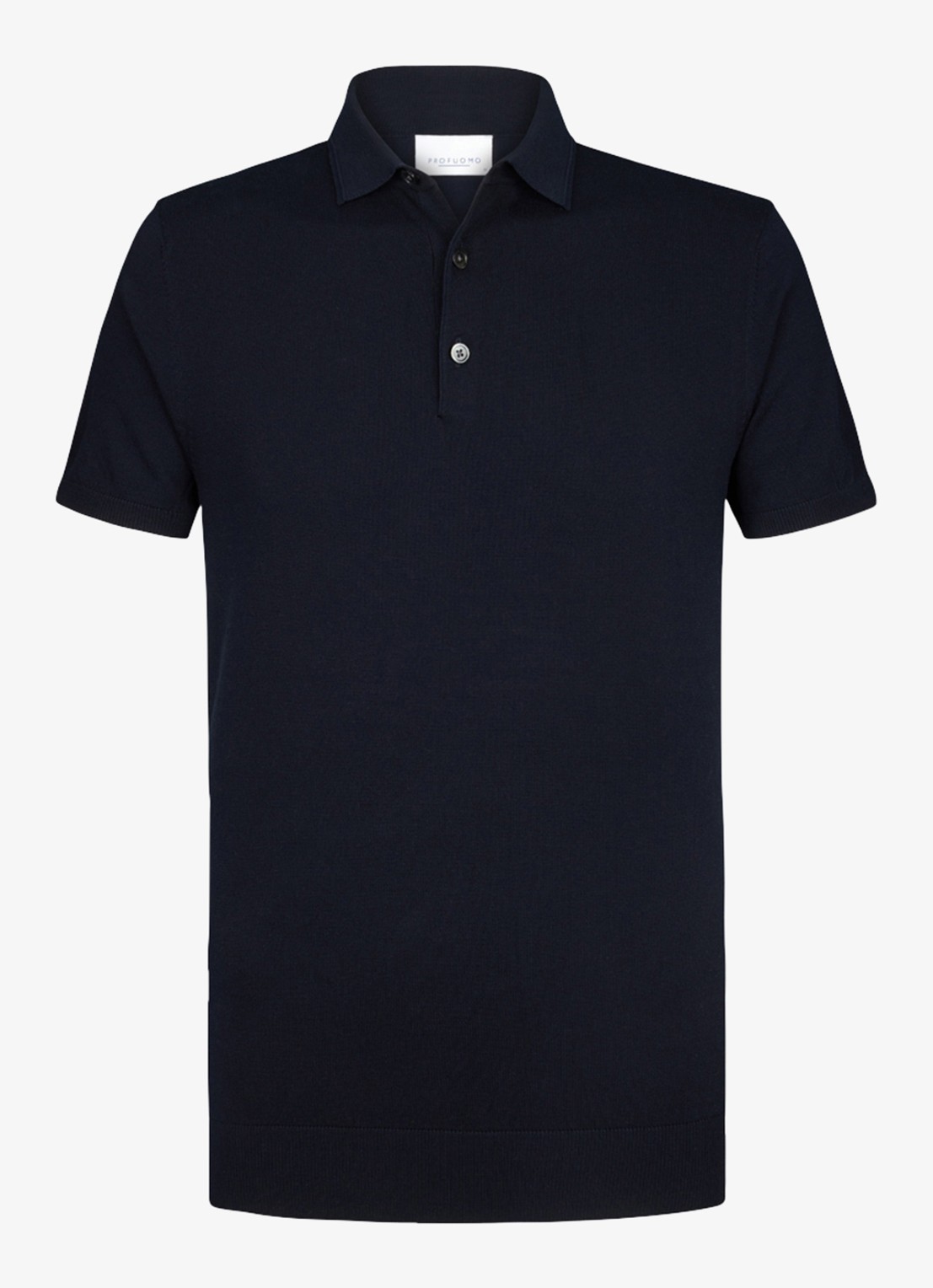 Profuomo Luxury regular fit polo met gemêleerd dessin - voorkant 4 donkerblauw