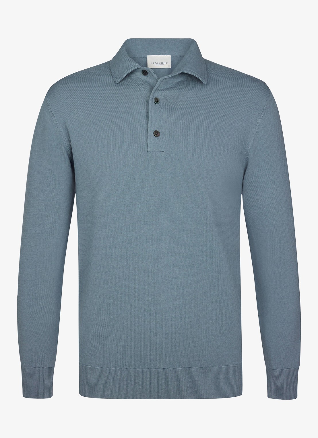 Profuomo Luxury regular fit polo - voorkant blauwgrijs