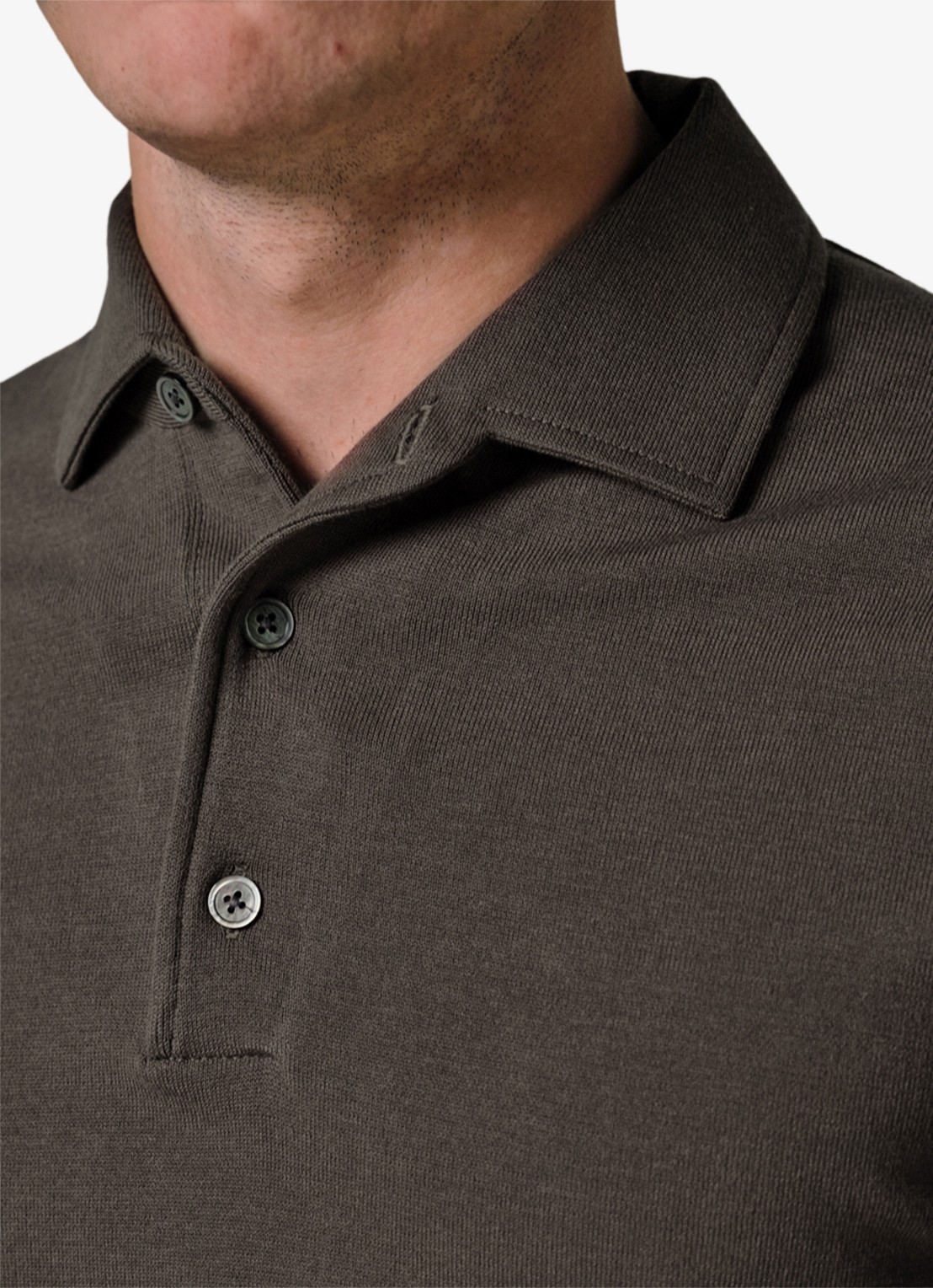 Profuomo Luxury regular fit polo - detail 4 bruin