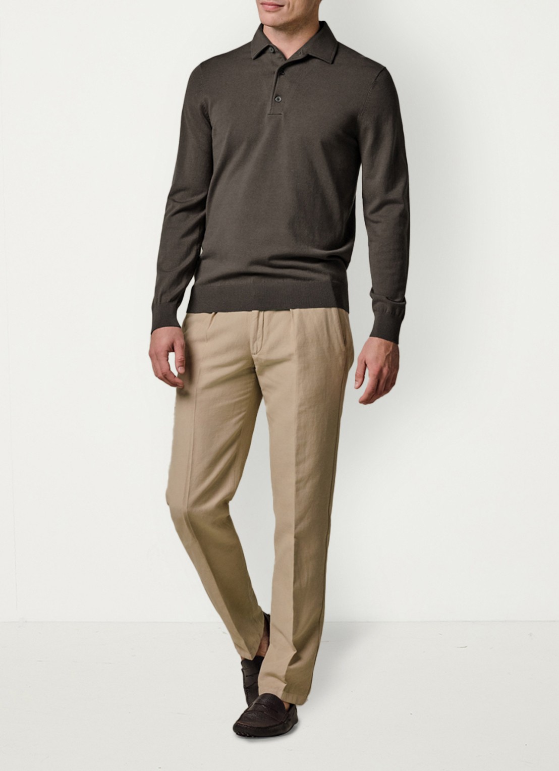 Profuomo Luxury regular fit polo - voorkant 6 bruin