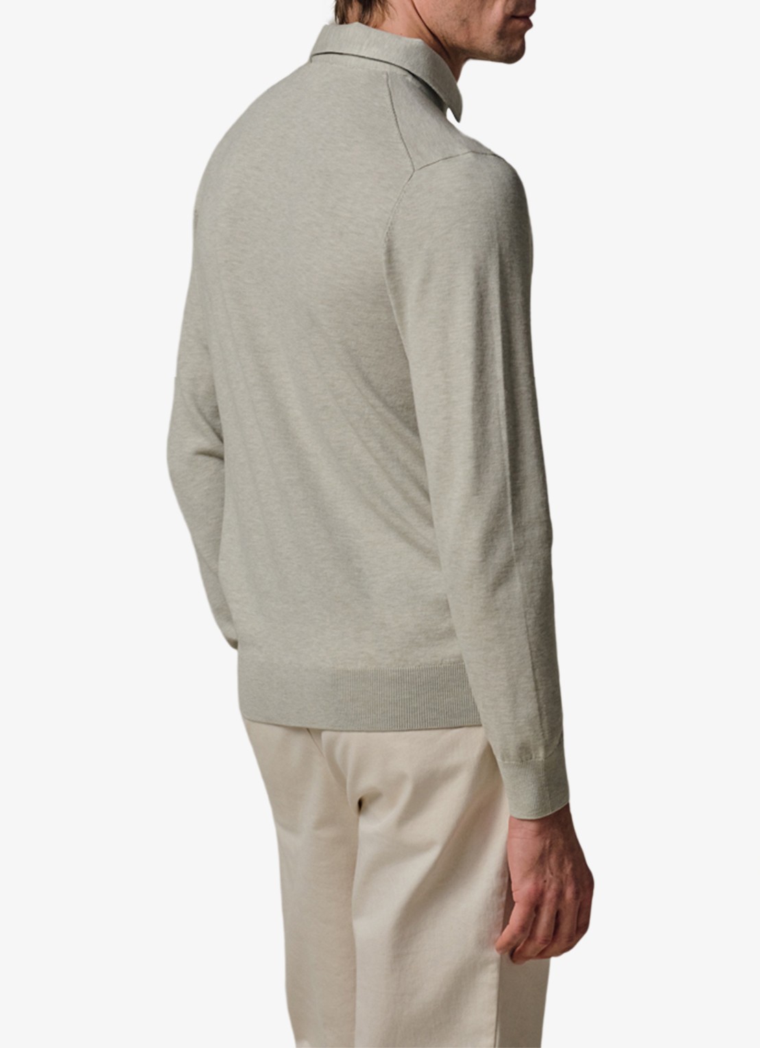 Profuomo Luxury regular fit polo - achterkant lichtgroen