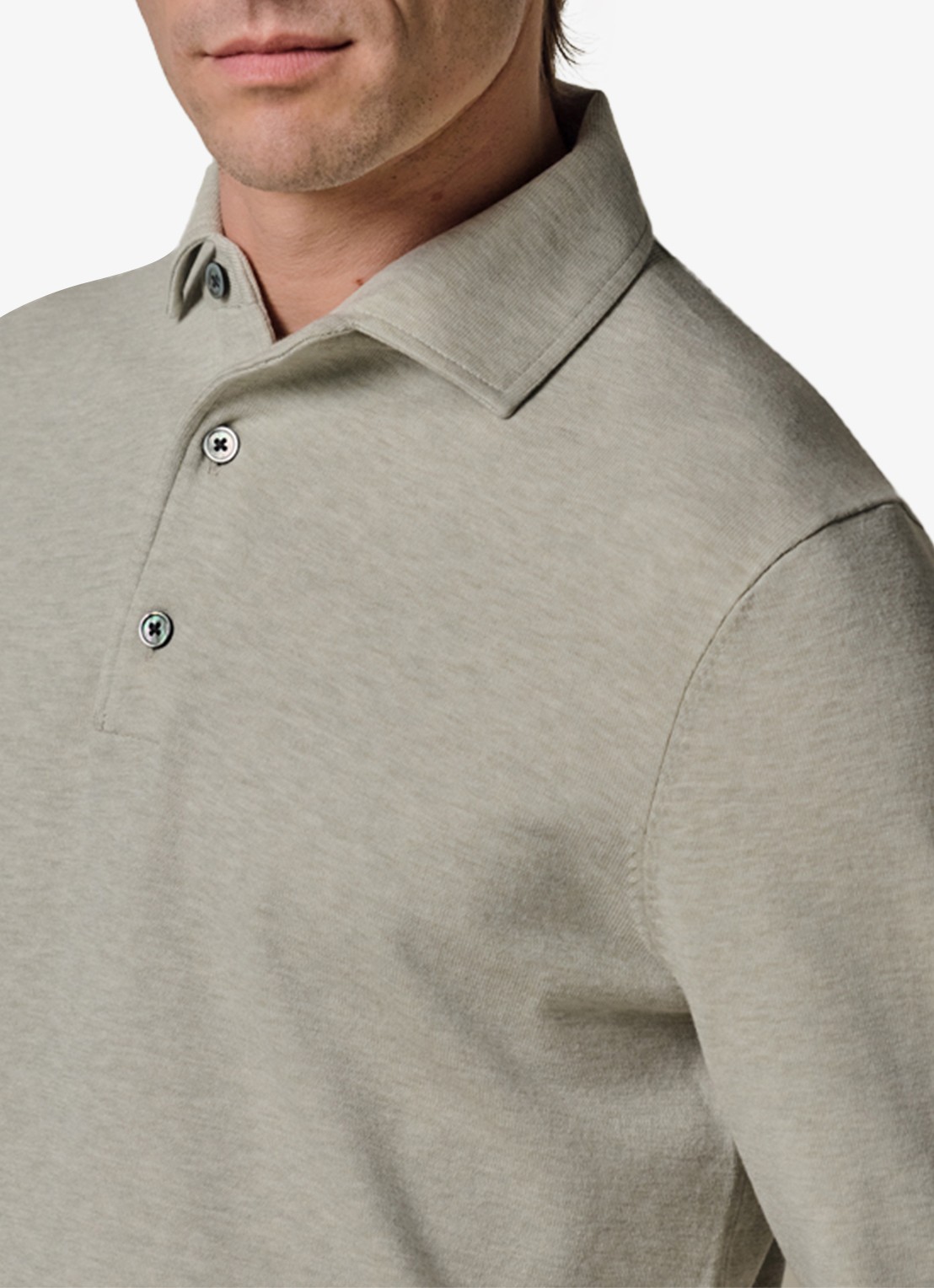 Profuomo Luxury regular fit polo - detail 4 lichtgroen
