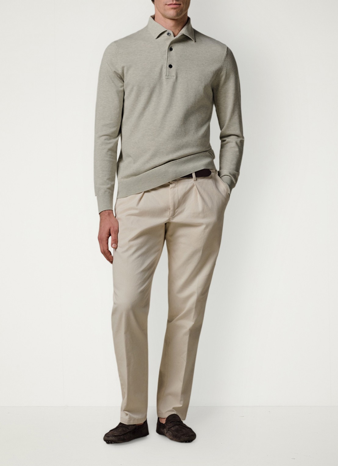 Profuomo Luxury regular fit polo - voorkant 6 lichtgroen