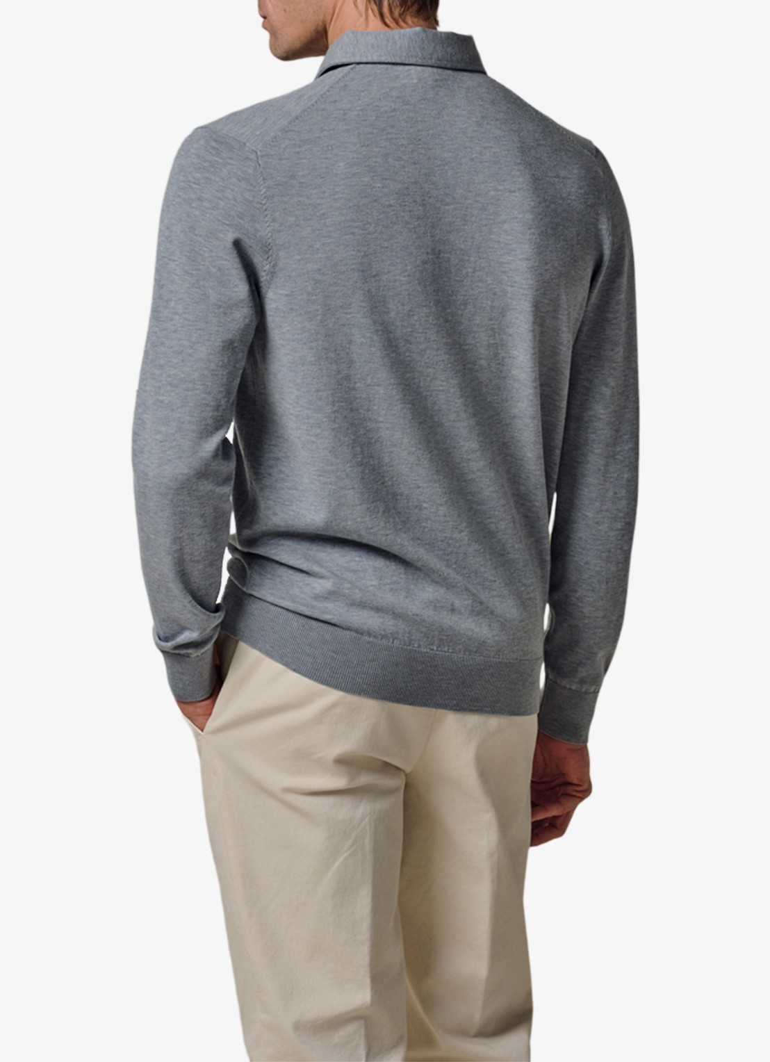 Profuomo Luxury regular fit polo - achterkant 6 blauw