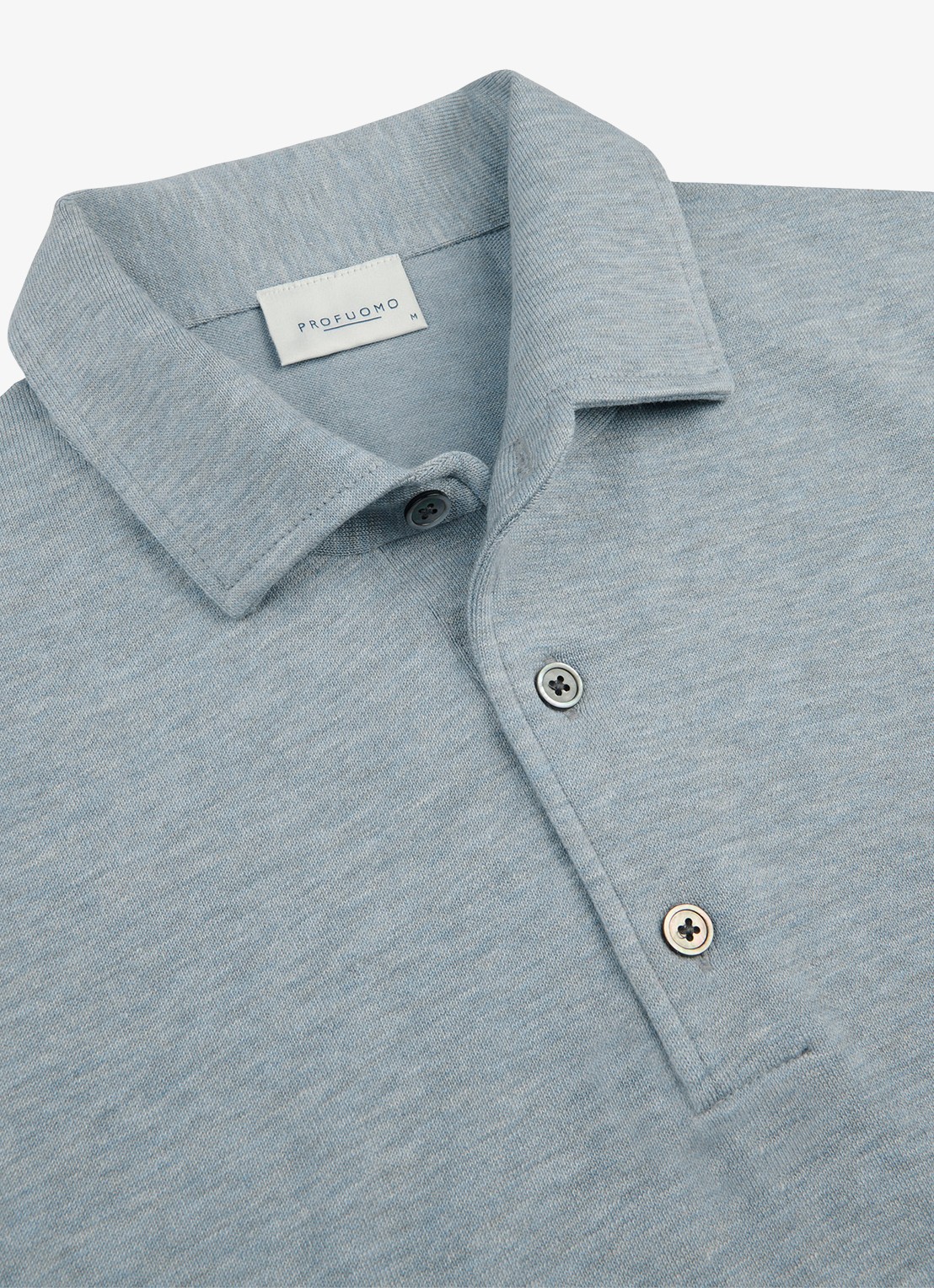 Profuomo Luxury regular fit polo - detail 4 blauw