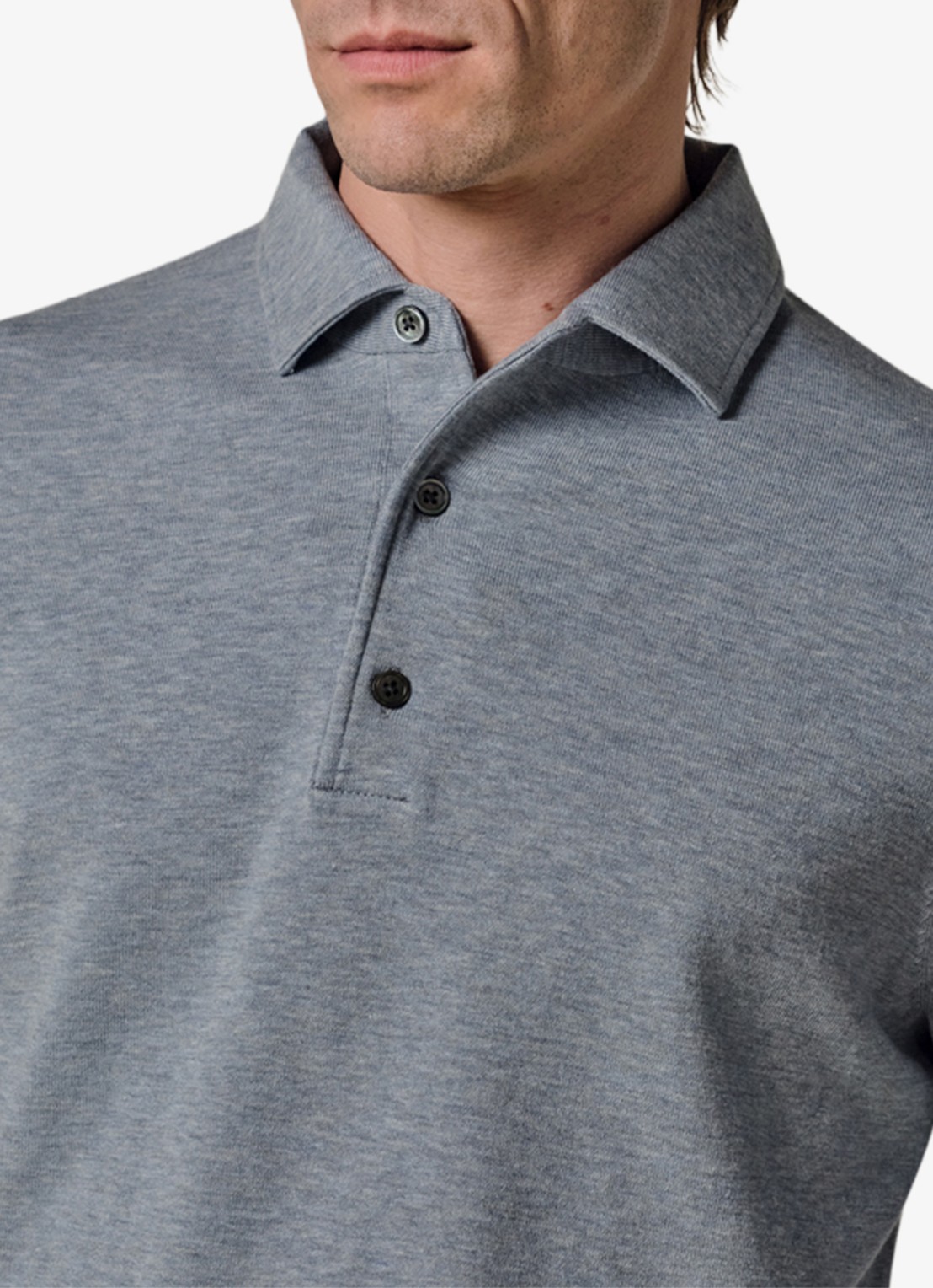 Profuomo Luxury regular fit polo - detail 5 blauw