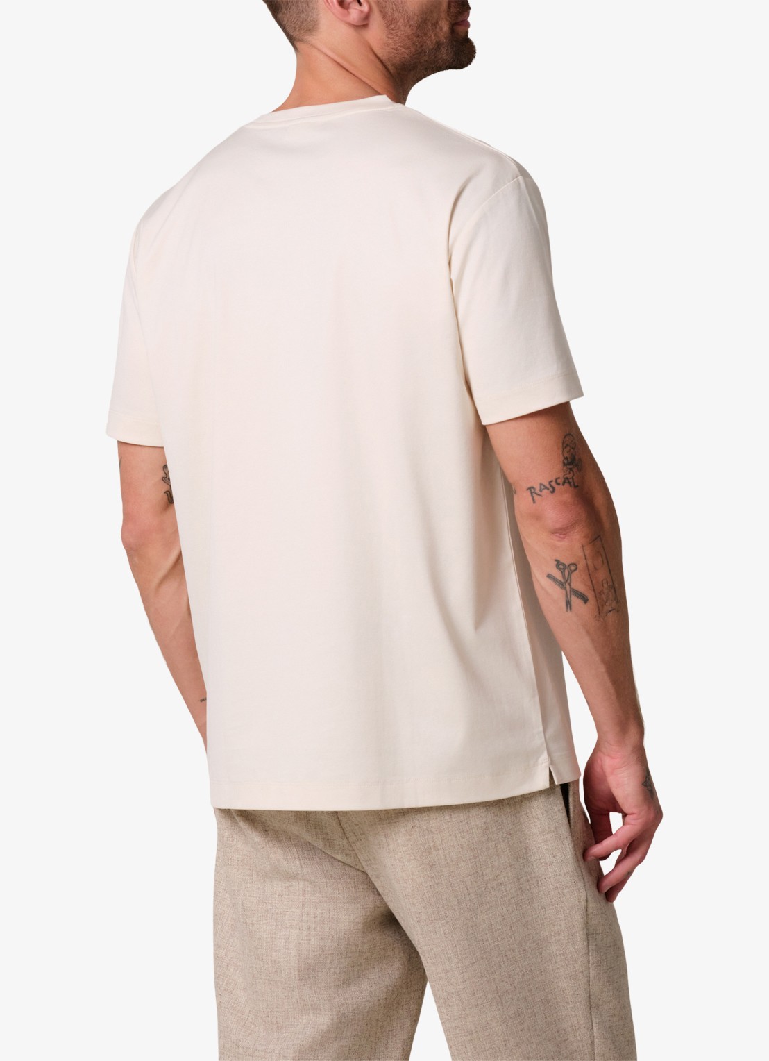 Profuomo Luxury T-shirt met stretch - achterkant 5 wit