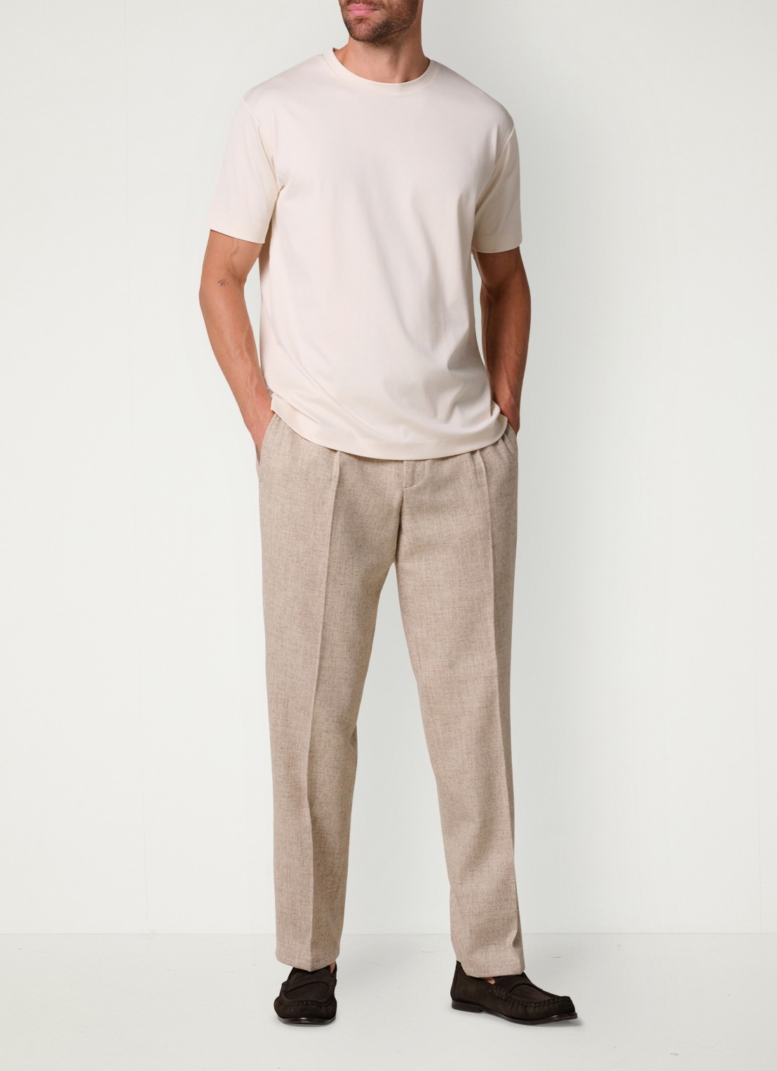Profuomo Luxury T-shirt met stretch - voorkant 7 wit