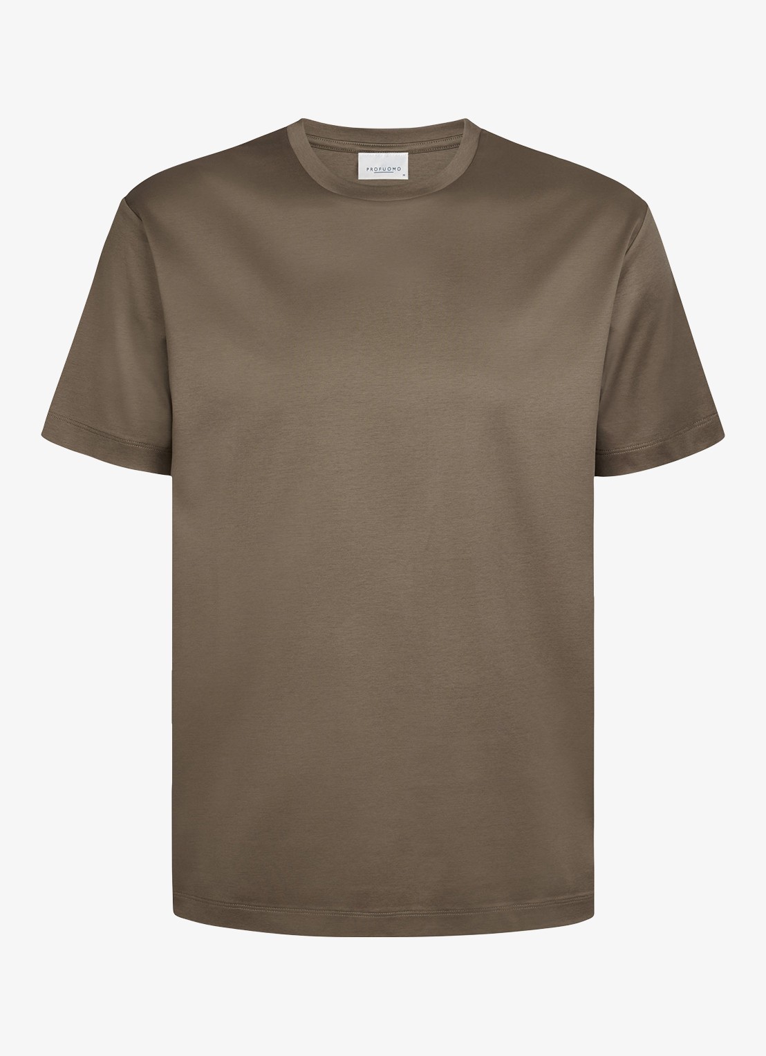Profuomo Luxury T-shirt met stretch - voorkant taupe