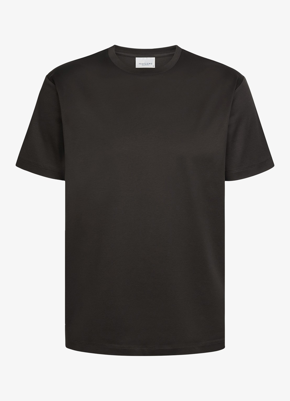 Profuomo Luxury T-shirt met stretch - voorkant donkerbruin