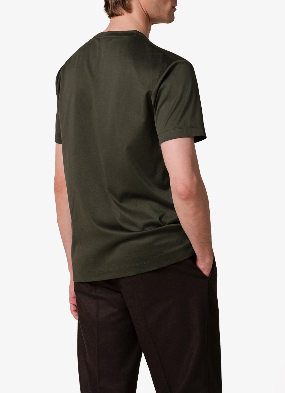 Profuomo Luxury T-shirt met stretch - achterkant 7 groen