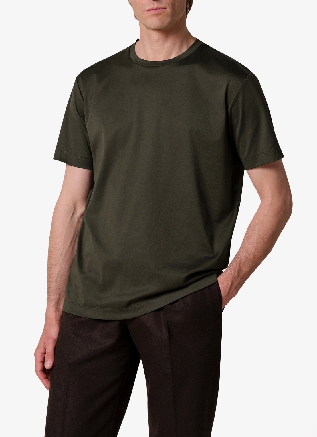 Profuomo Luxury T-shirt met stretch - detail 3 groen
