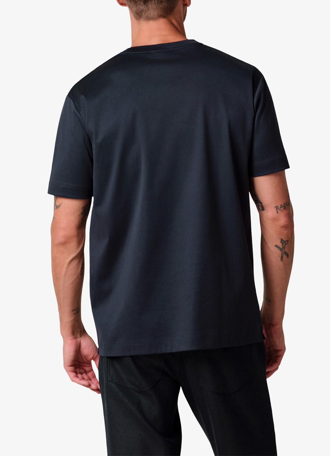 Profuomo Luxury T-shirt met stretch - achterkant 5 donkerblauw
