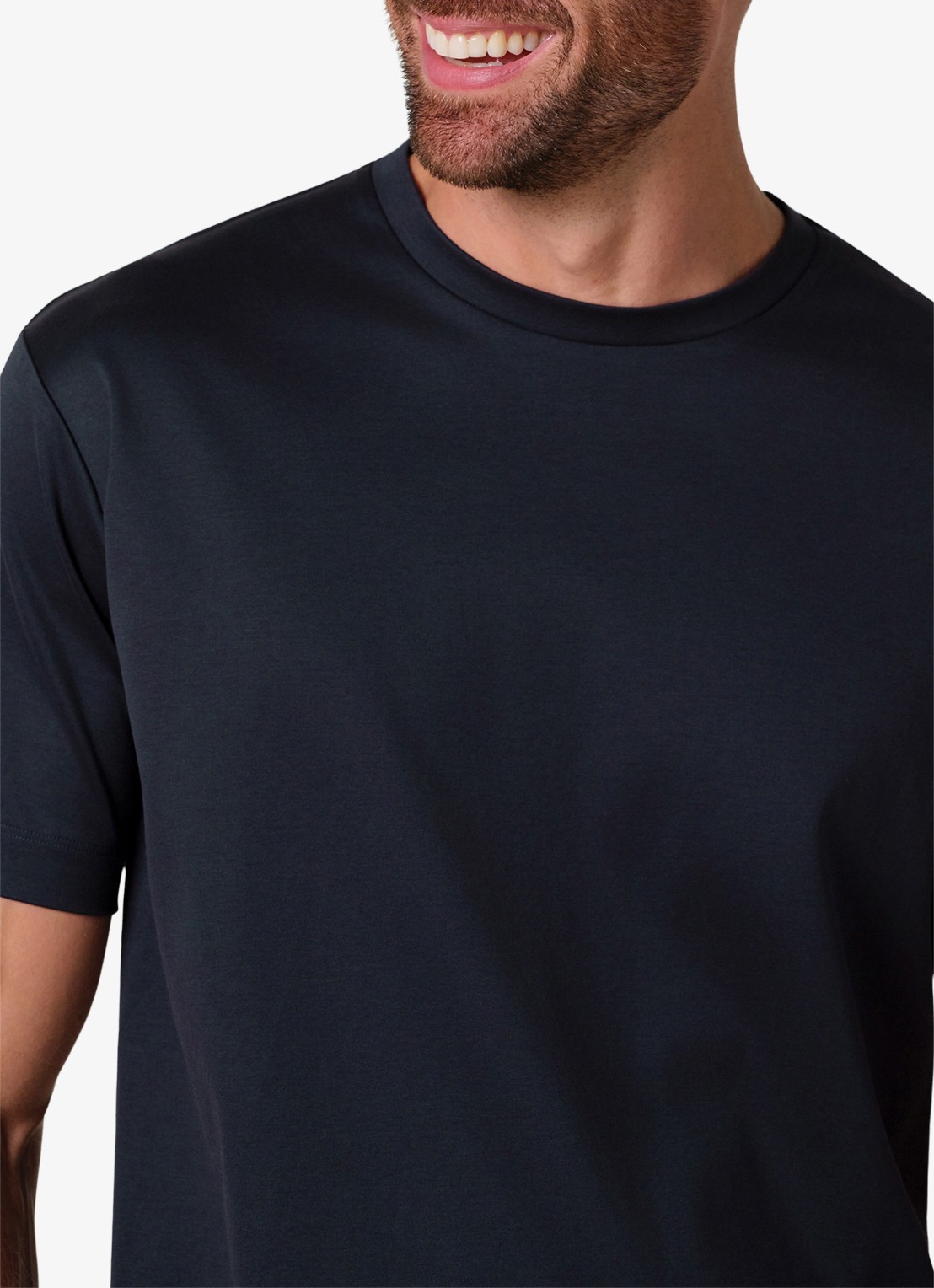 Profuomo Luxury T-shirt met stretch - detail 4 donkerblauw
