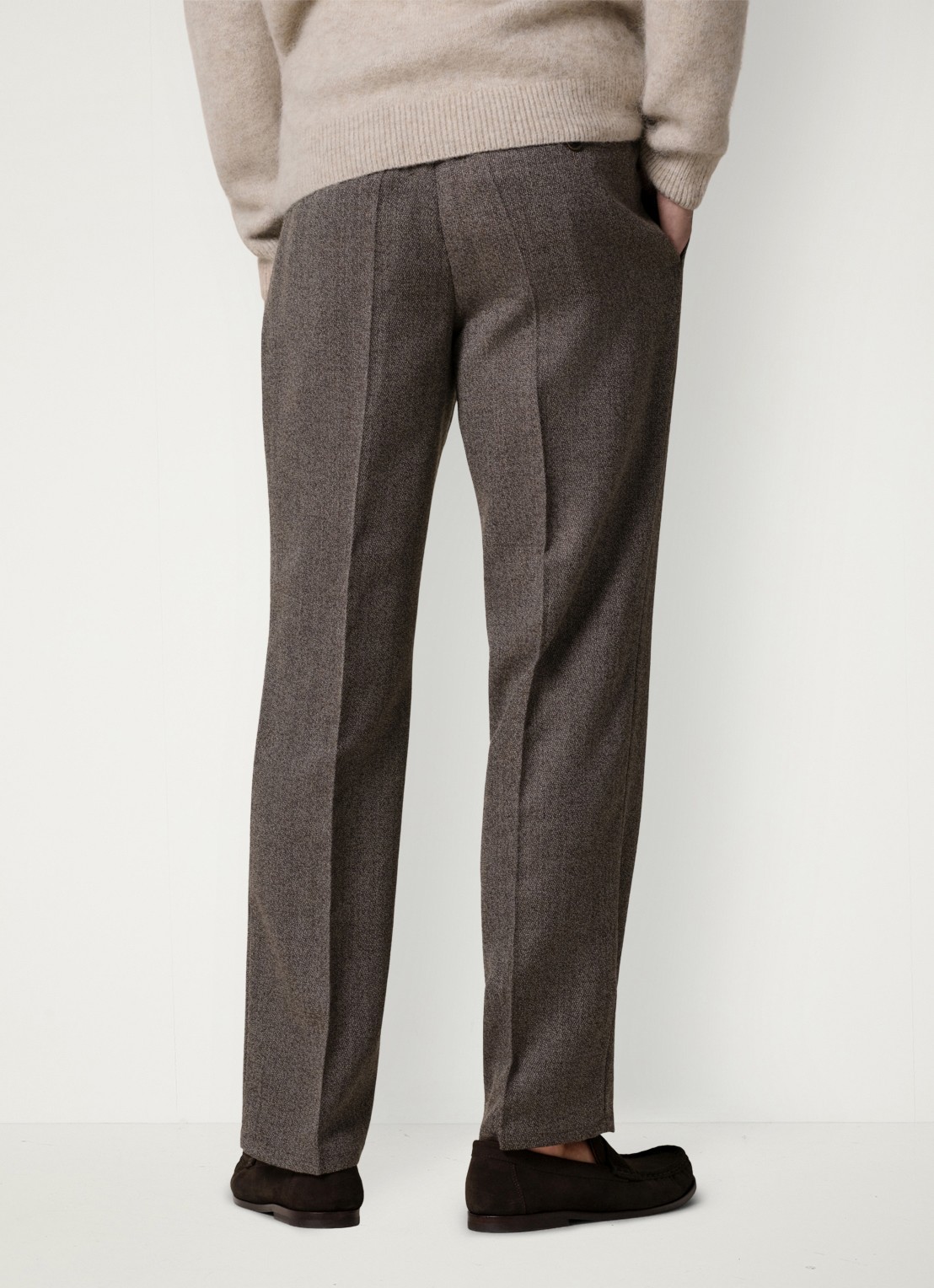 Profuomo Mouline loose fit chino in wolblend - achterkant 3 antraciet