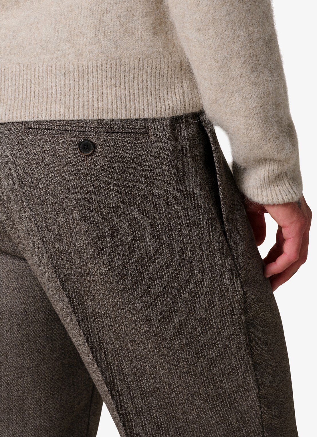Profuomo Mouline loose fit chino in wolblend - detail 6 antraciet