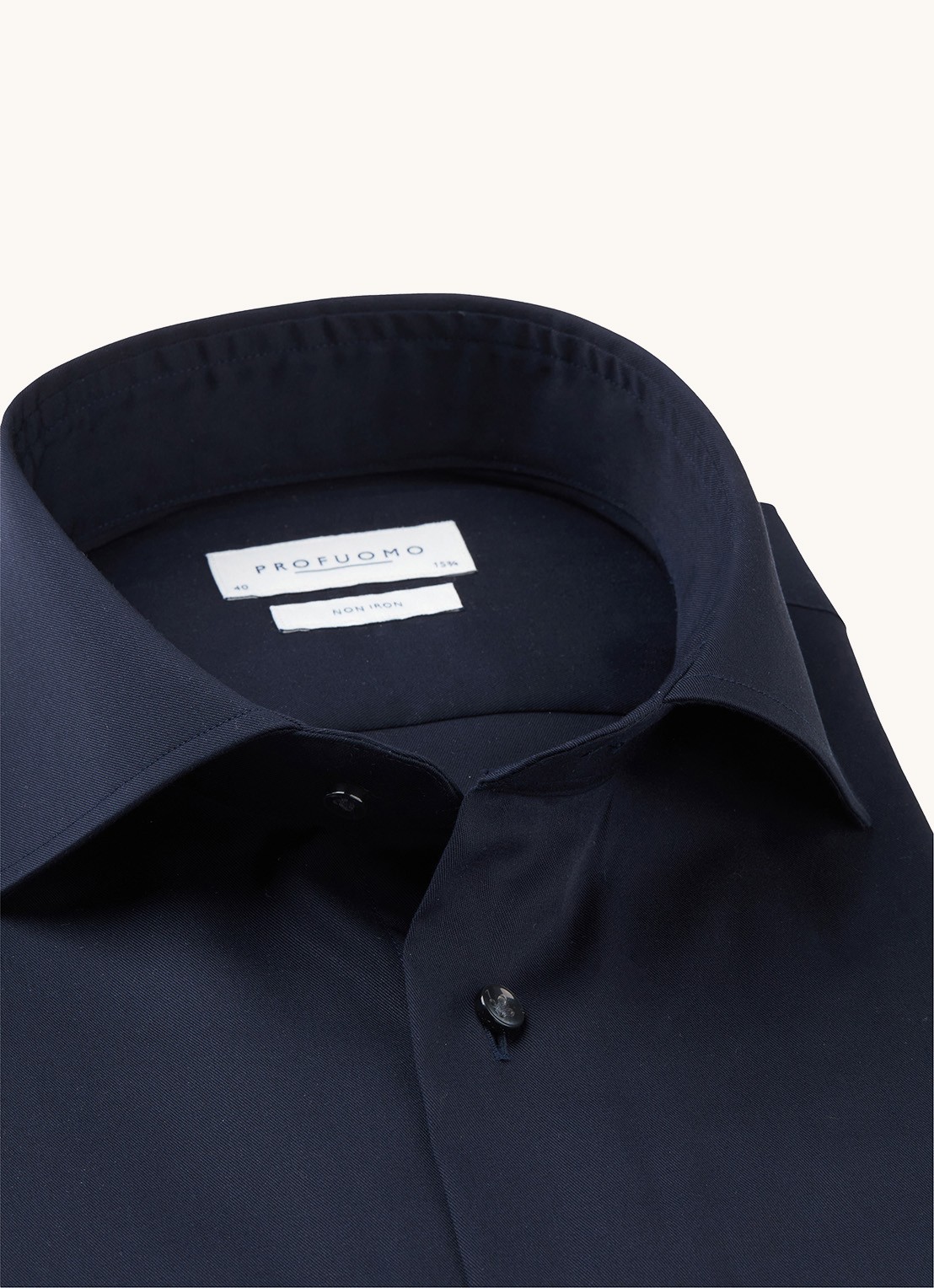 Profuomo Ori slim fit overhemd van katoen - detail 4 donkerblauw