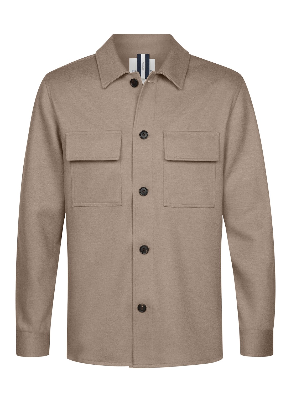 Profuomo Overshirt met borstzakken - voorkant 5 beige