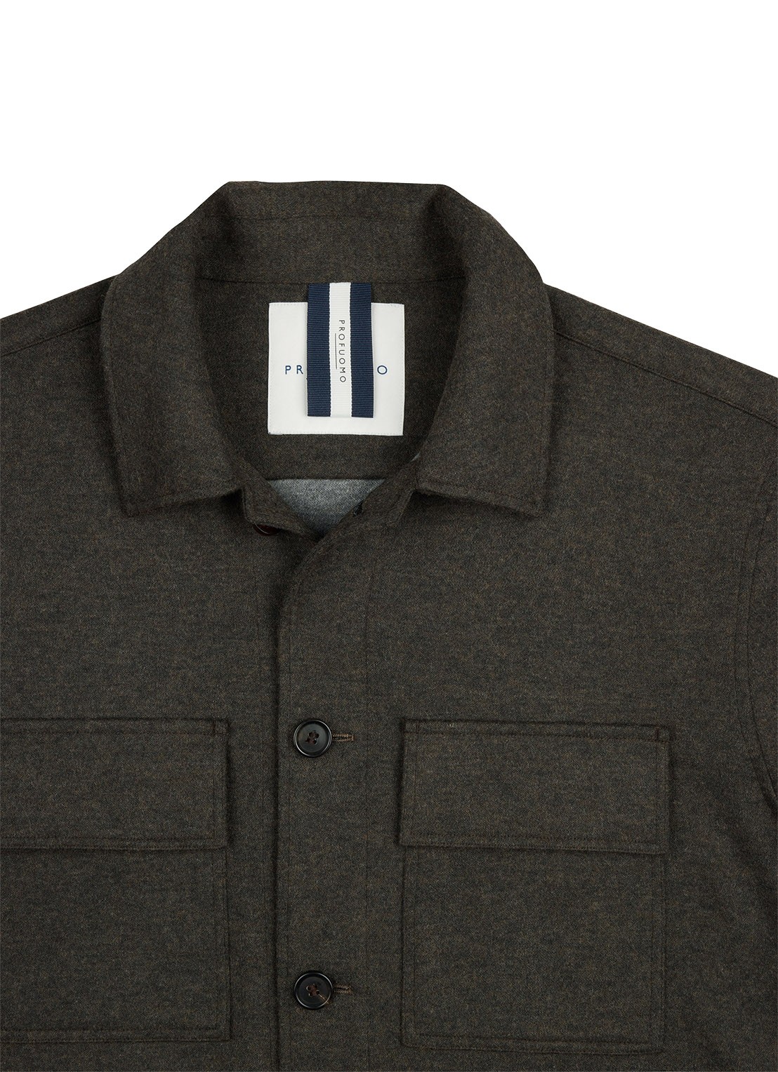 Profuomo Overshirt met borstzakken - detail 5 bruin