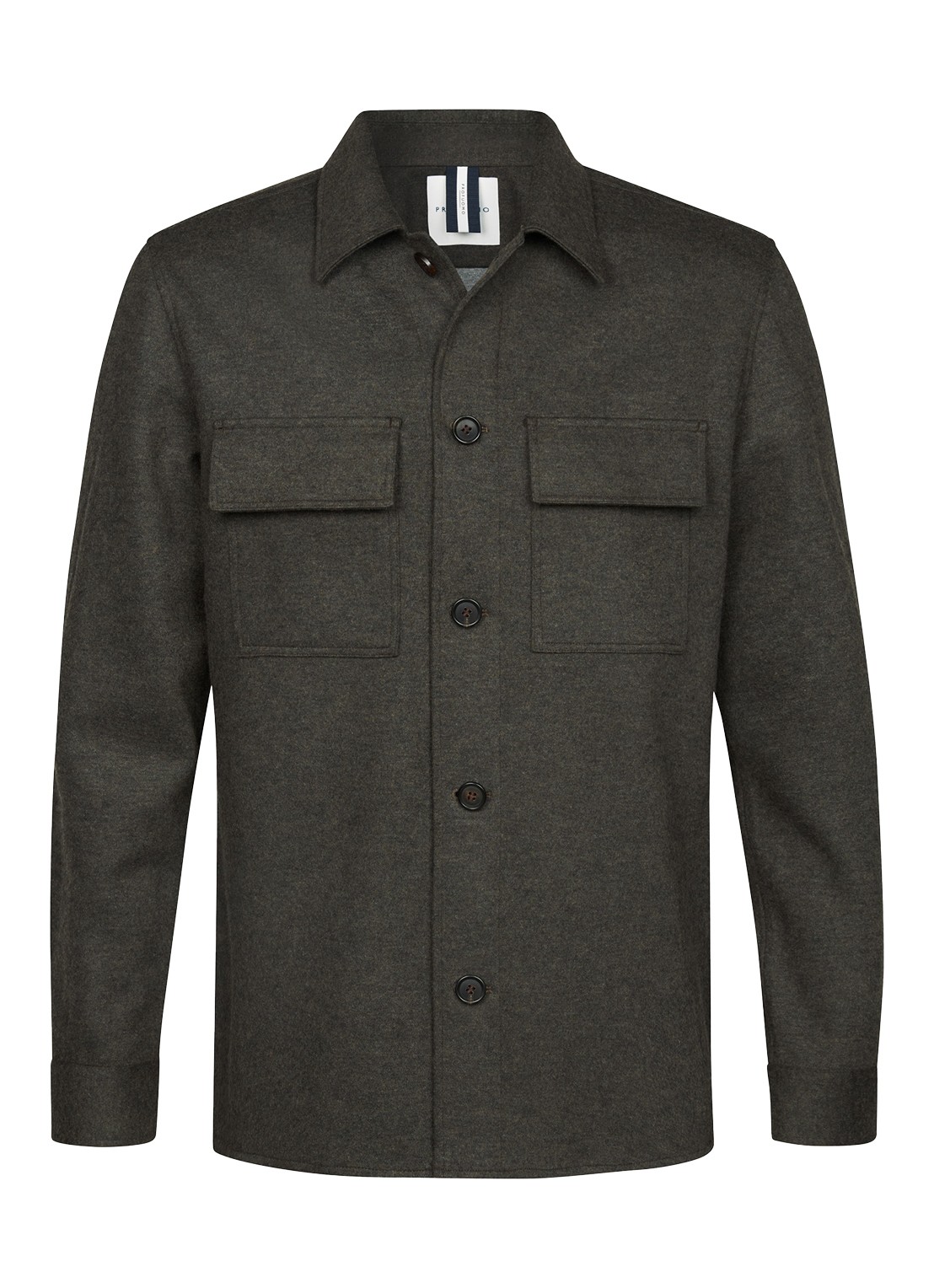 Profuomo Overshirt met borstzakken - voorkant bruin