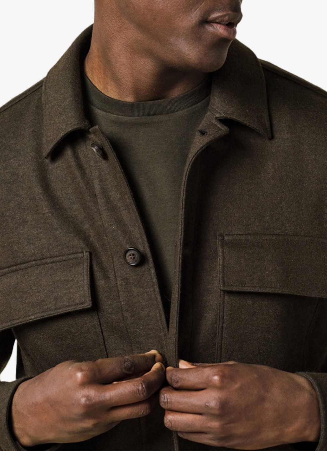 Profuomo Overshirt met borstzakken - detail 2 groen