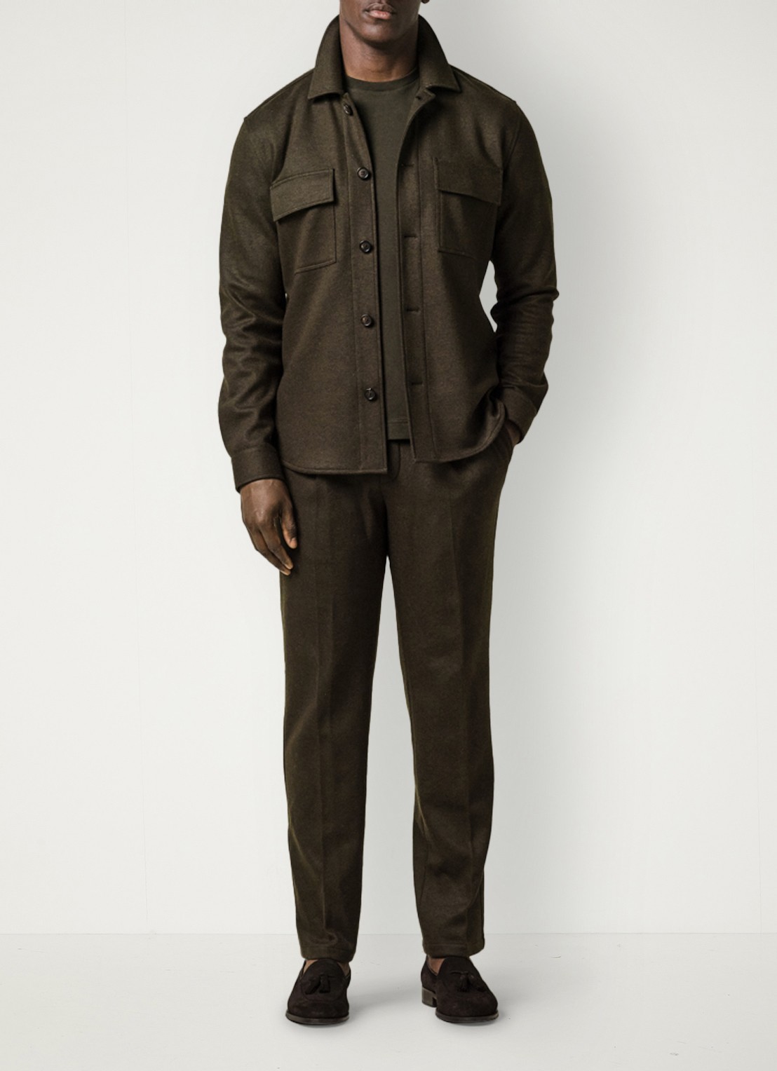Profuomo Overshirt met borstzakken - voorkant 5 groen