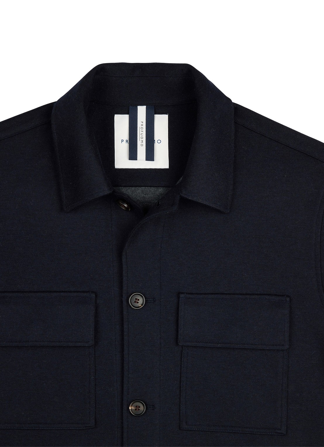 Profuomo Overshirt met borstzakken - detail 6 donkerblauw