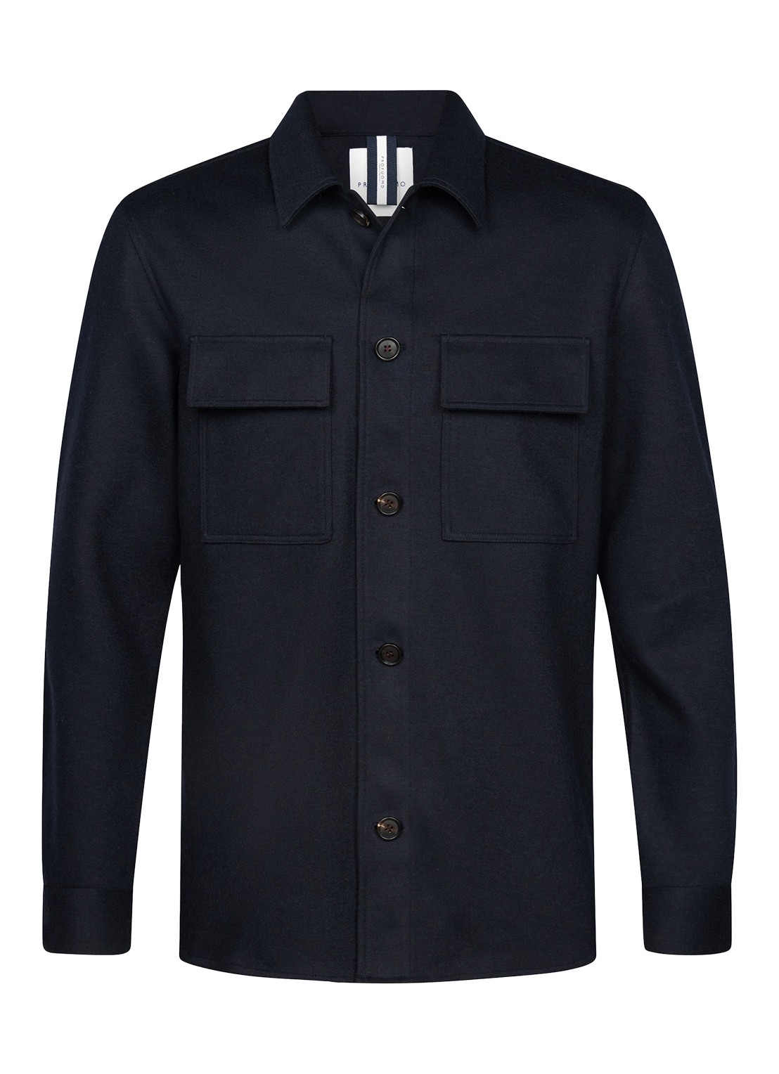Profuomo Overshirt met borstzakken - voorkant donkerblauw