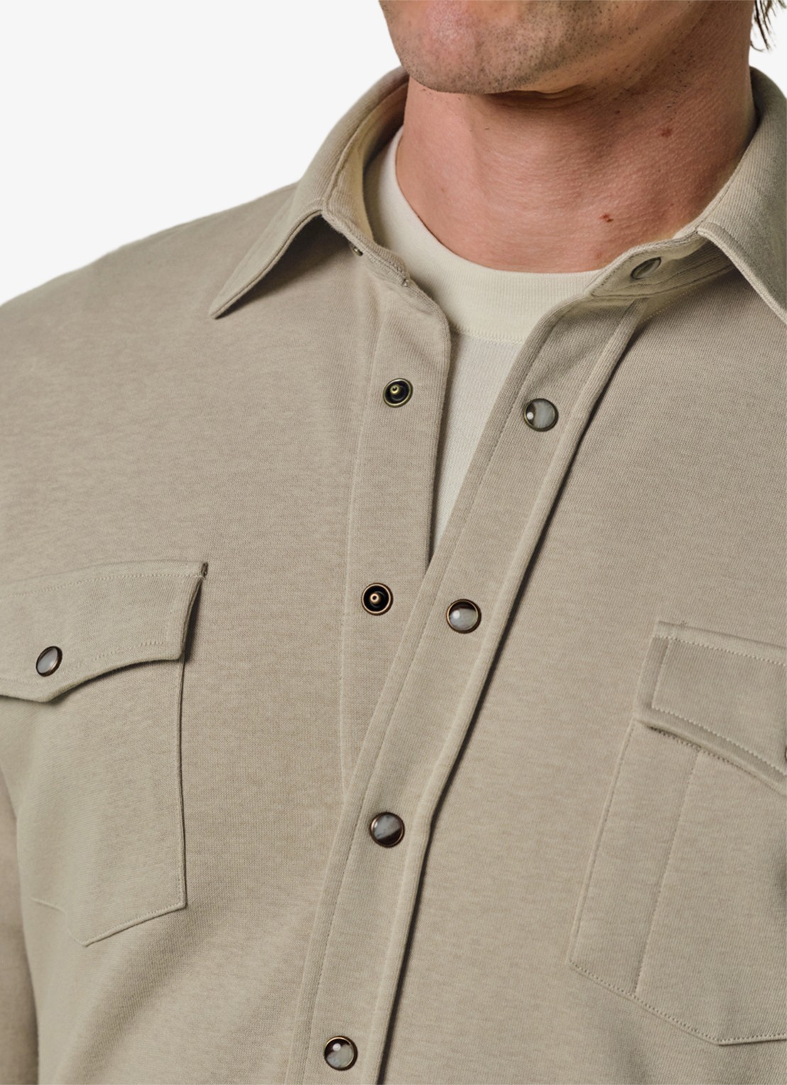 Profuomo Overshirt met borstzakken - detail 2 beige