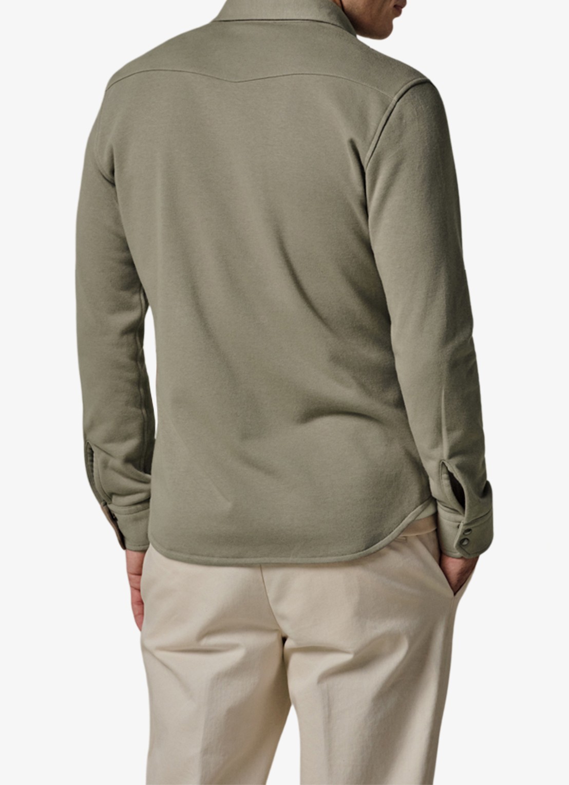 Profuomo Overshirt met borstzakken - achterkant middengroen